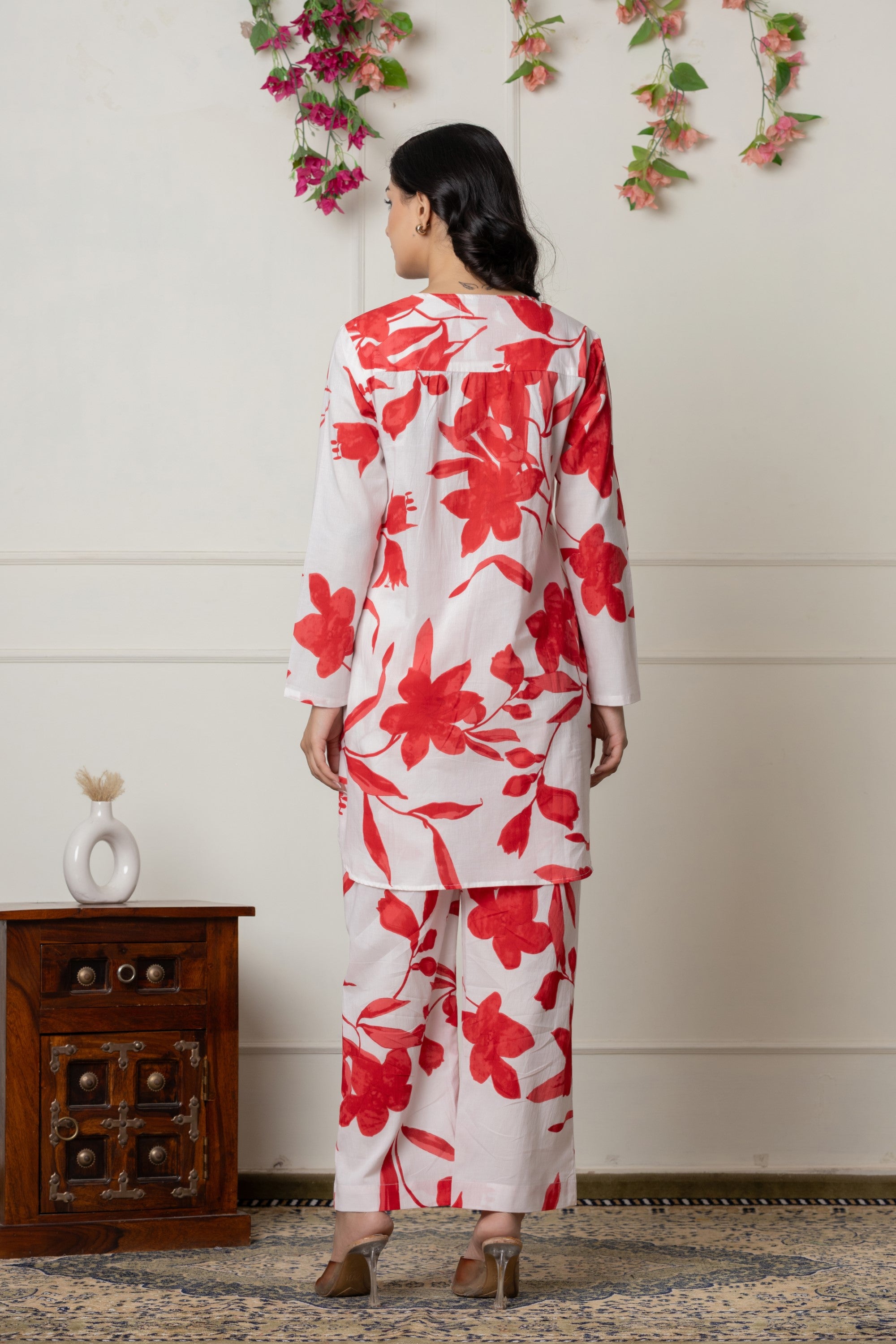 Crimson Blossom Printed Co-ord Set