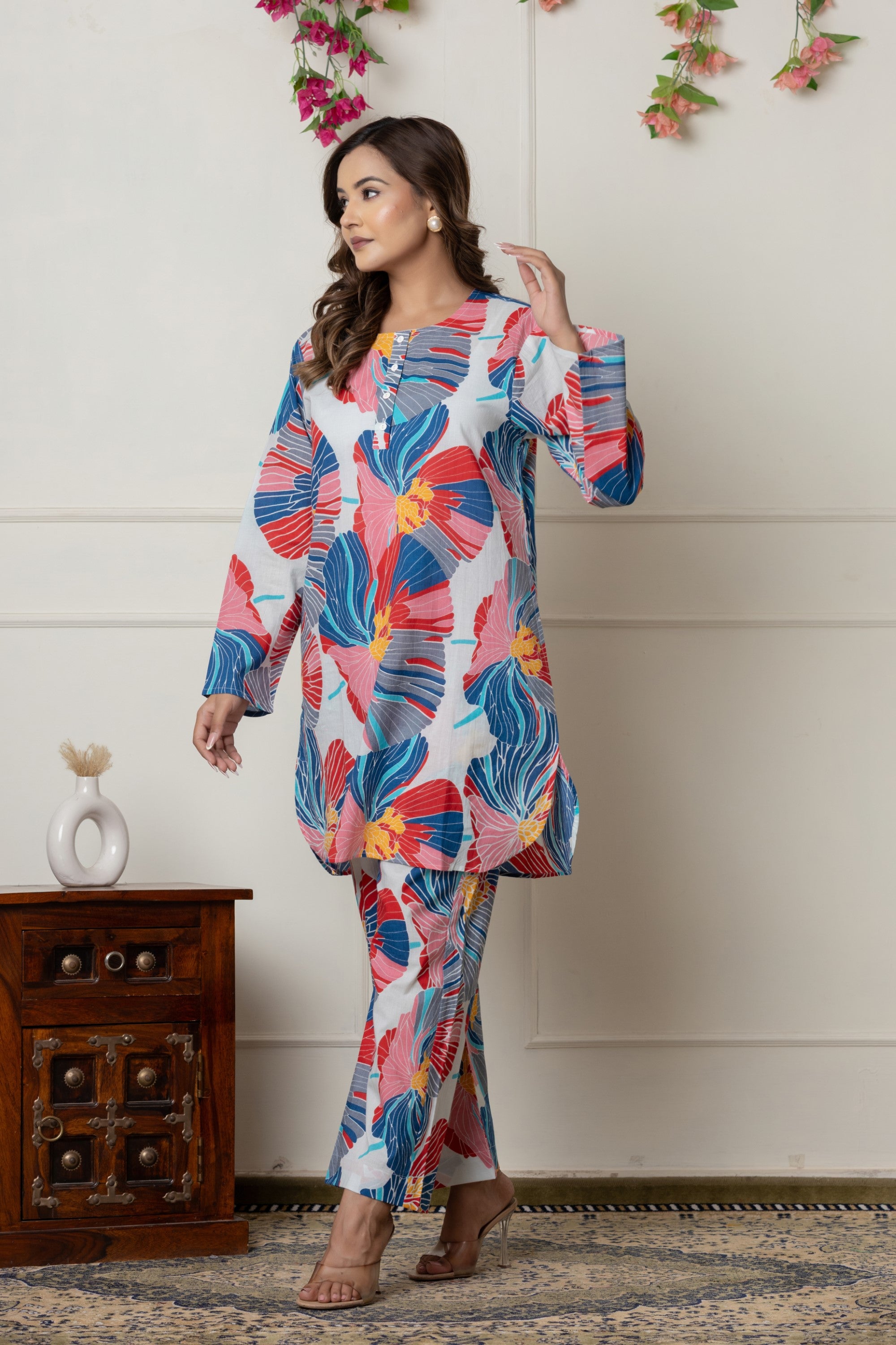 Blue Botanical Printed Co-ord Set