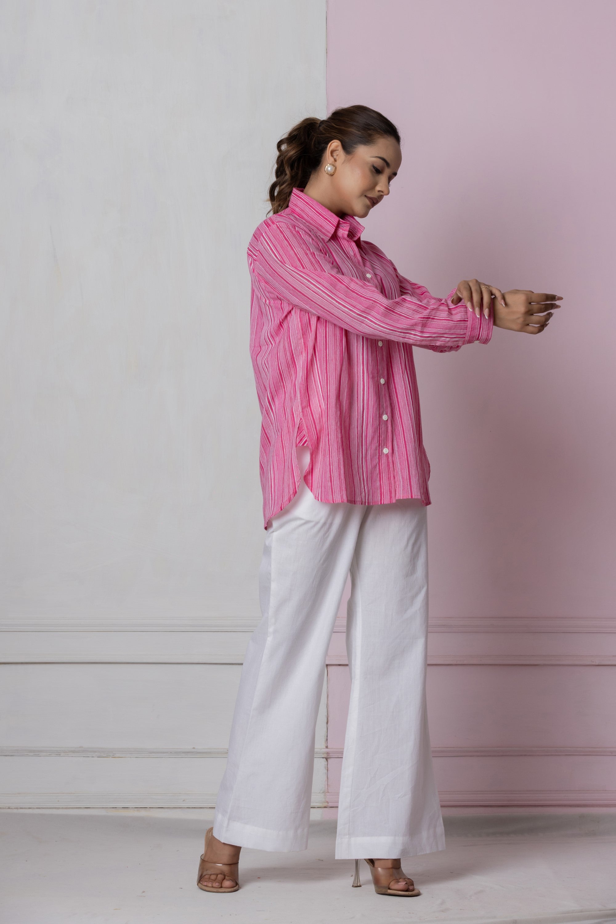 Pink Striped Button-Down Shirt