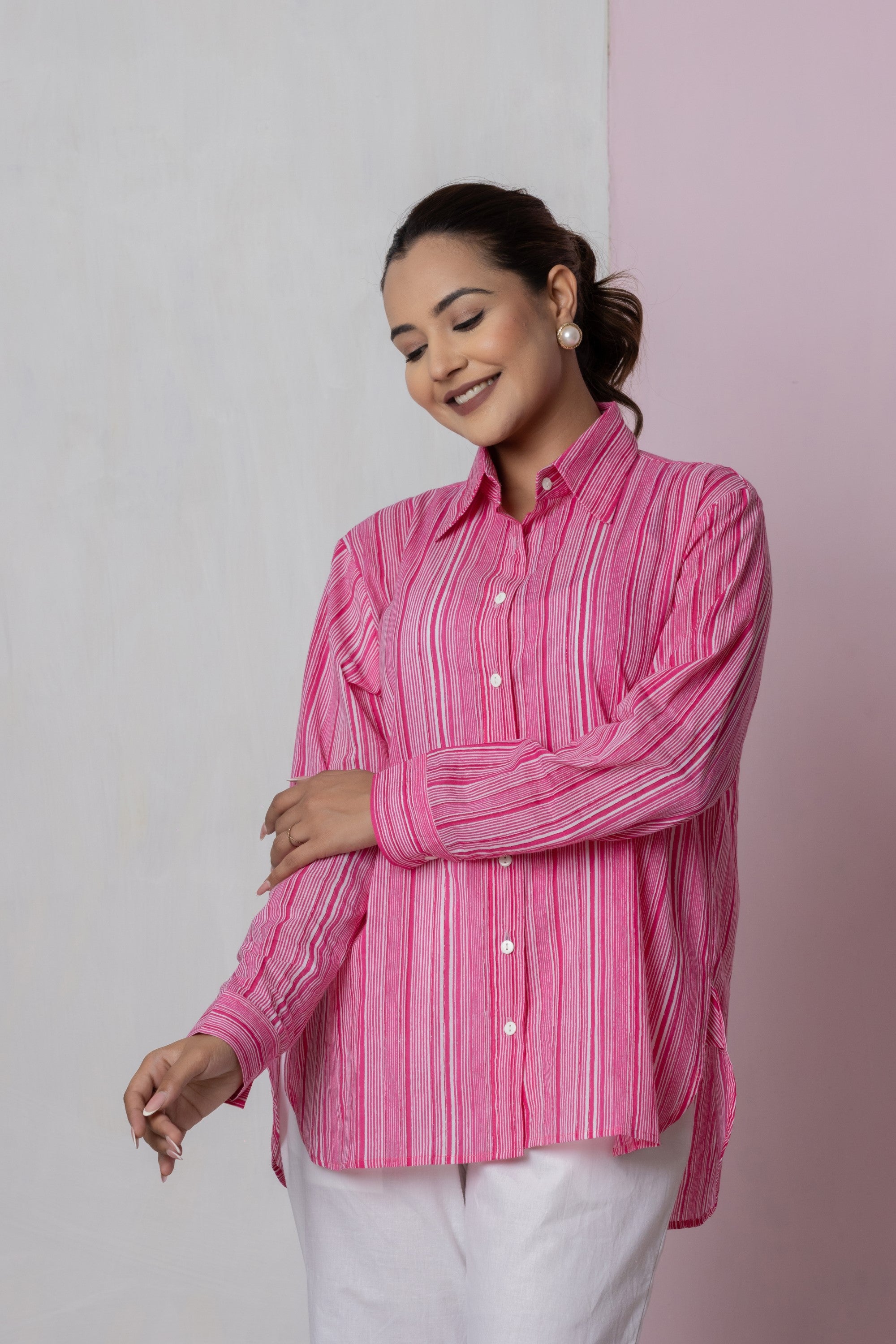 Pink Striped Button-Down Shirt