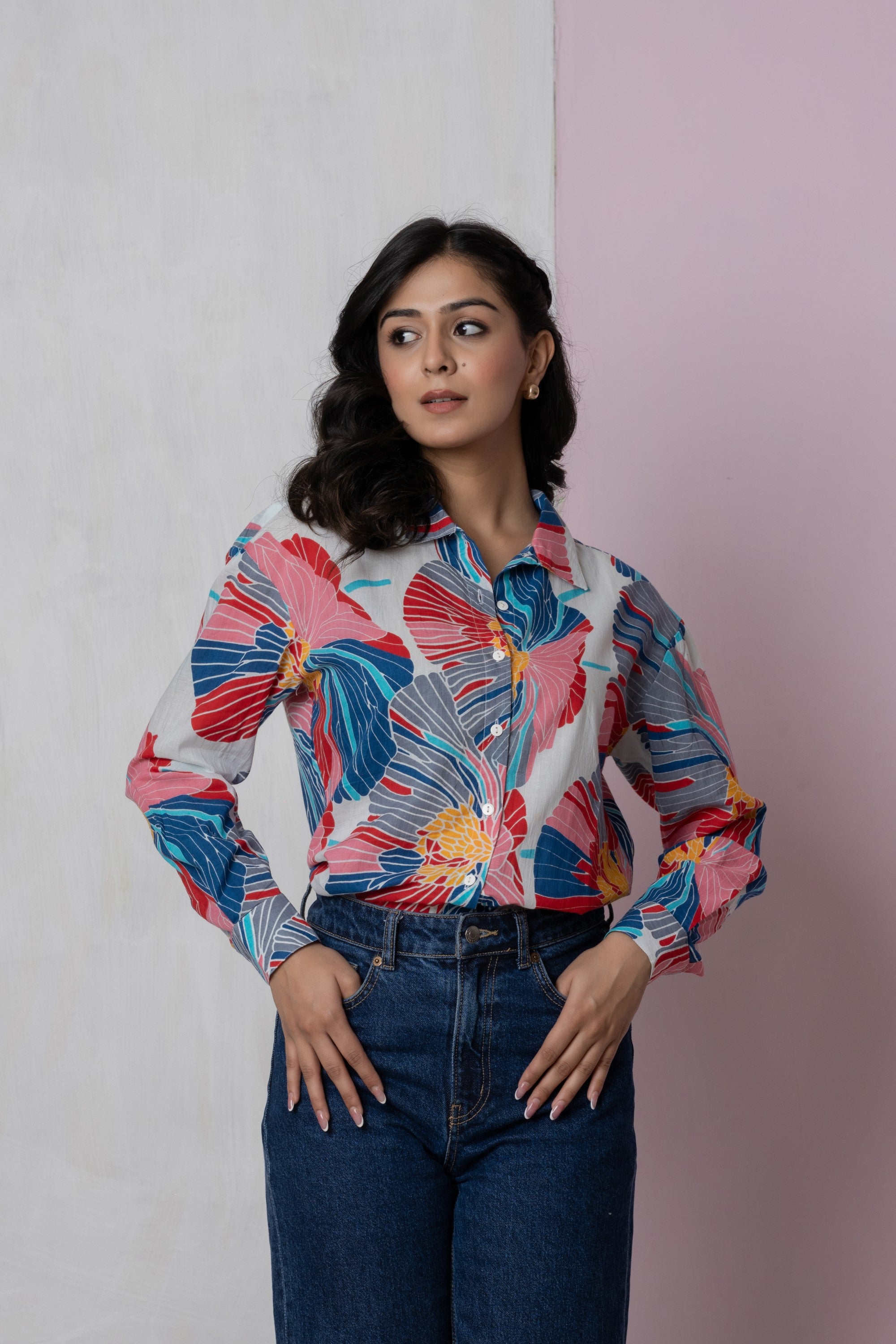 Multicolor Oversized Floral Shirt