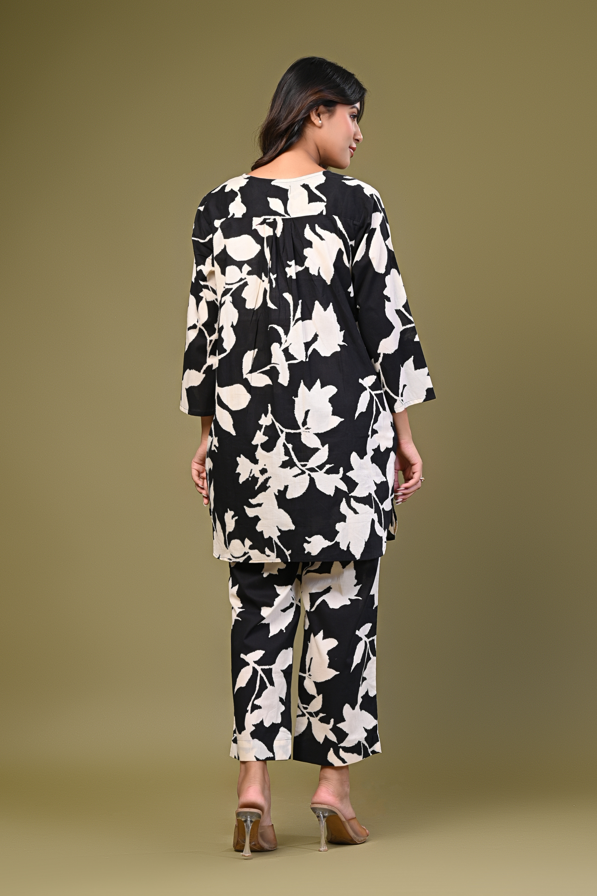 Black & White Floral Printed Co-ord Set