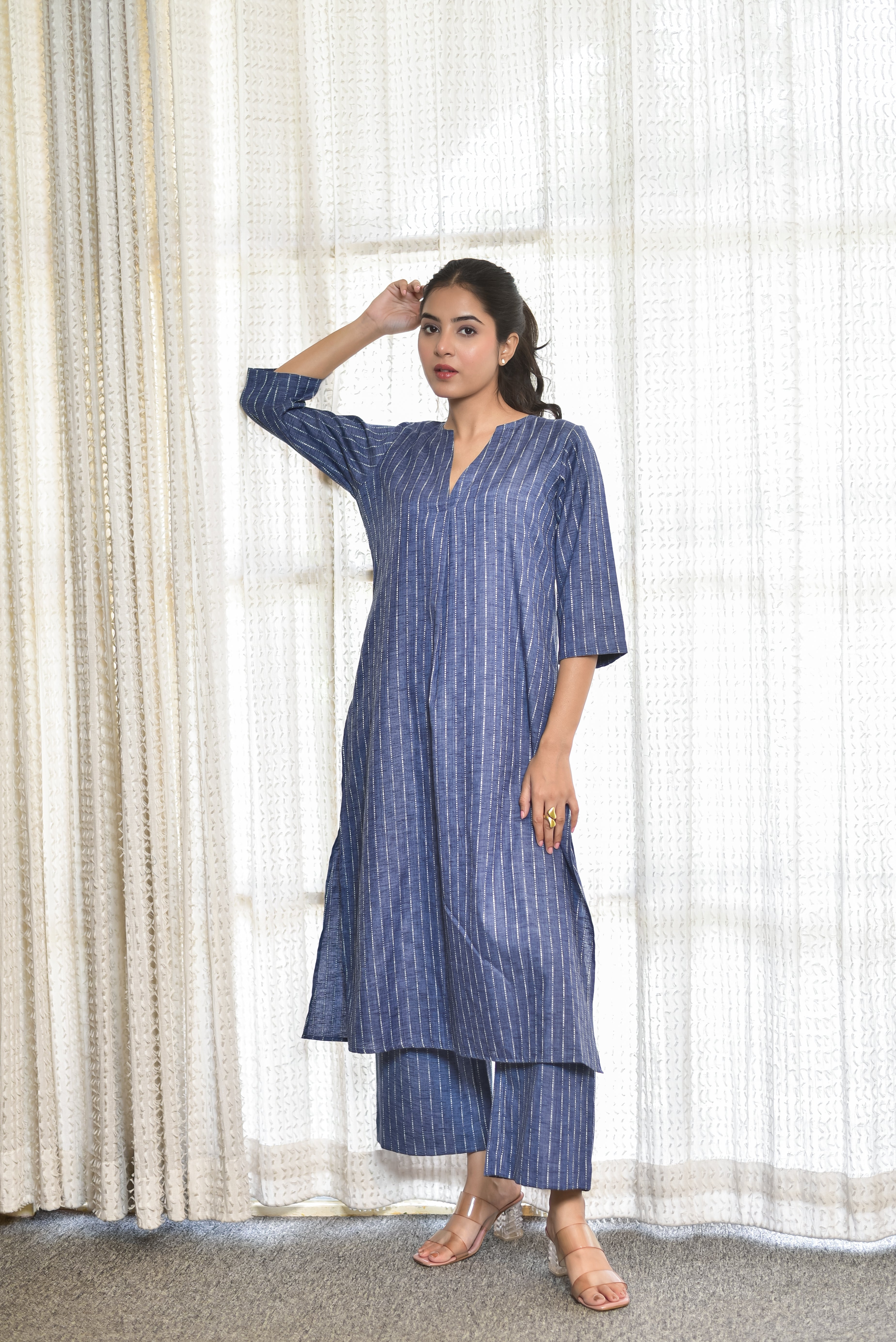 Blended Cotton Jacquard Co-ord Set