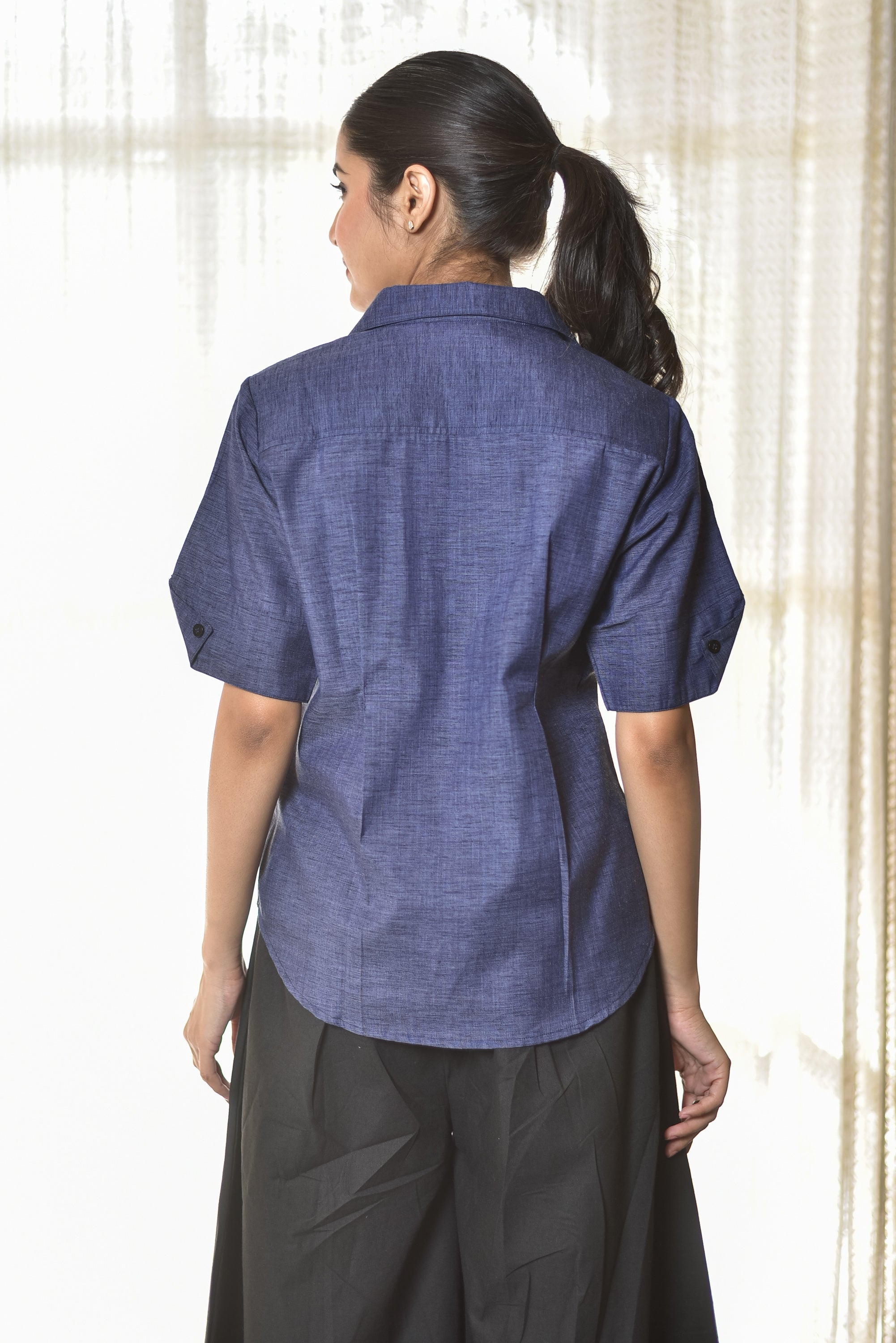 The Cinched Waist Denim Shirt
