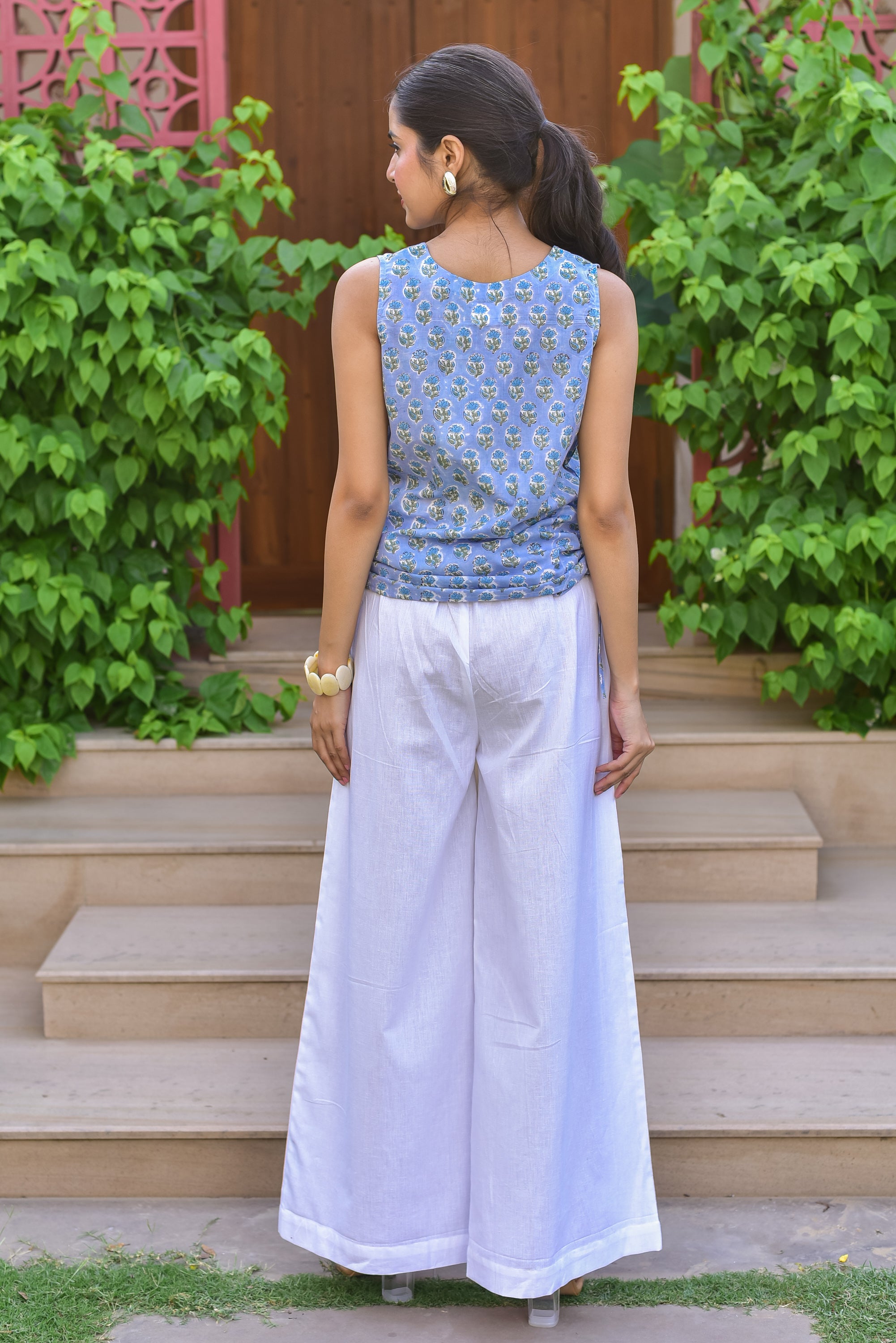 Everyday White Wide-Leg Palazzos
