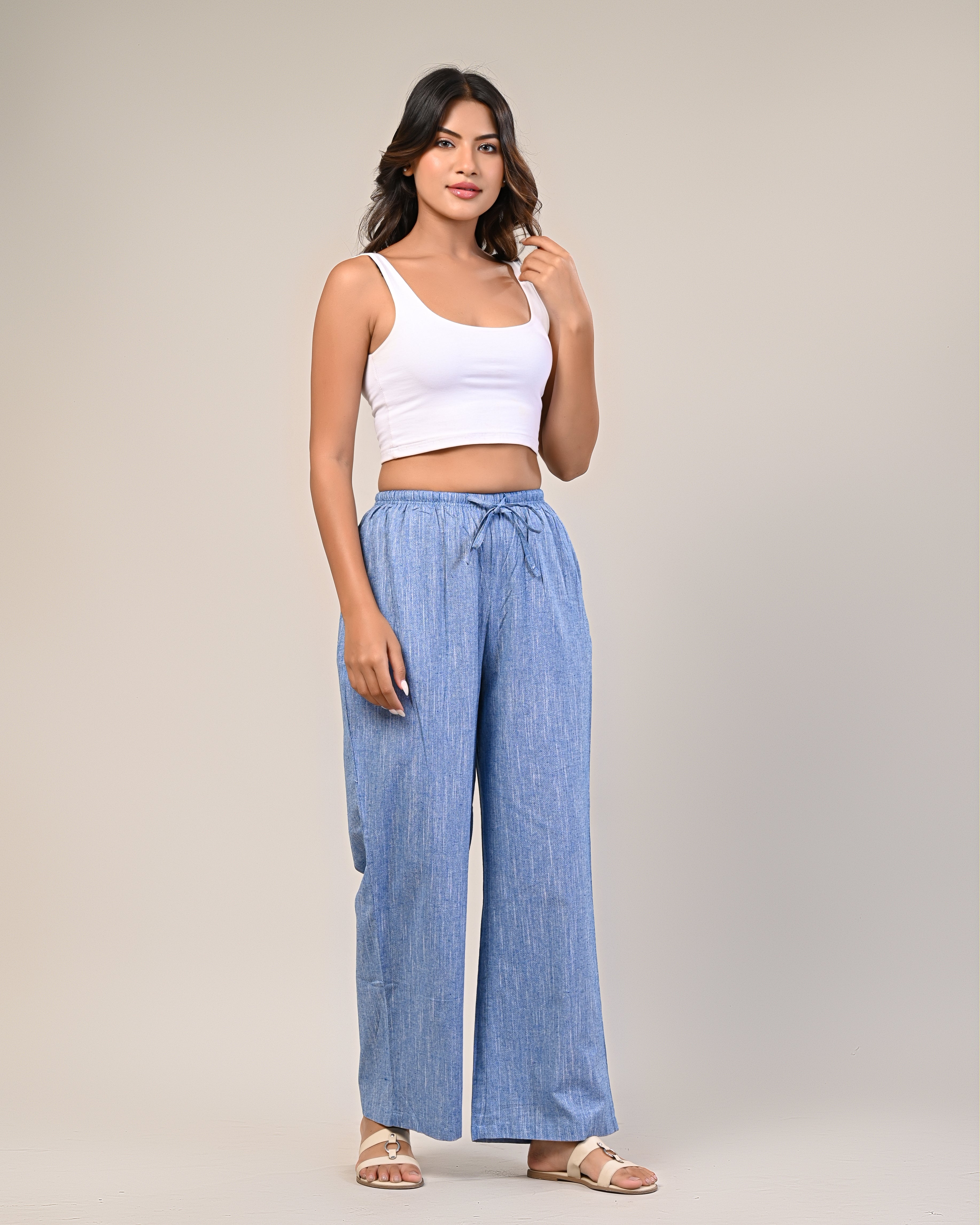 Women’s Blue Wide-Leg Pants