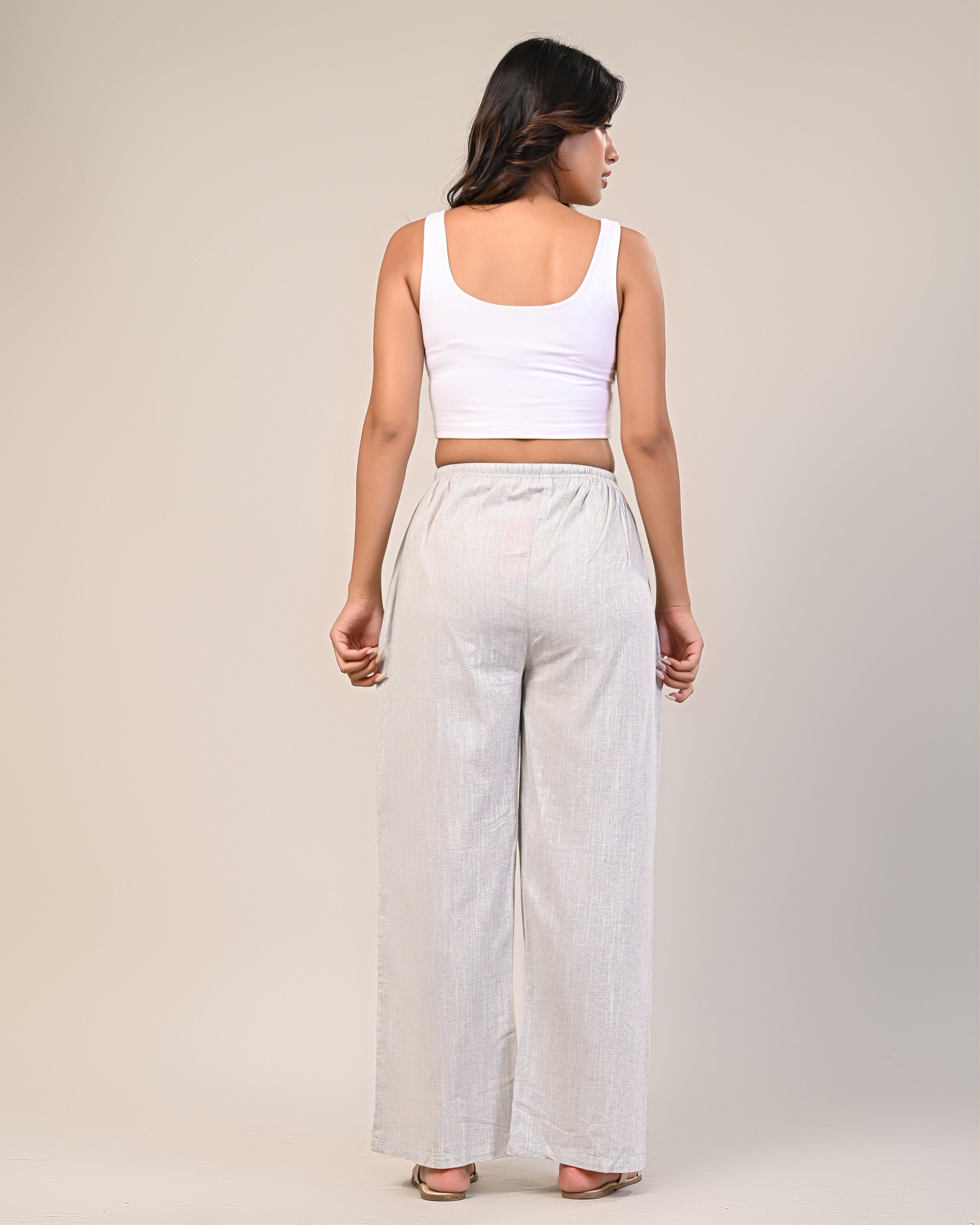 Women’s Grey Wide-Leg Pants.