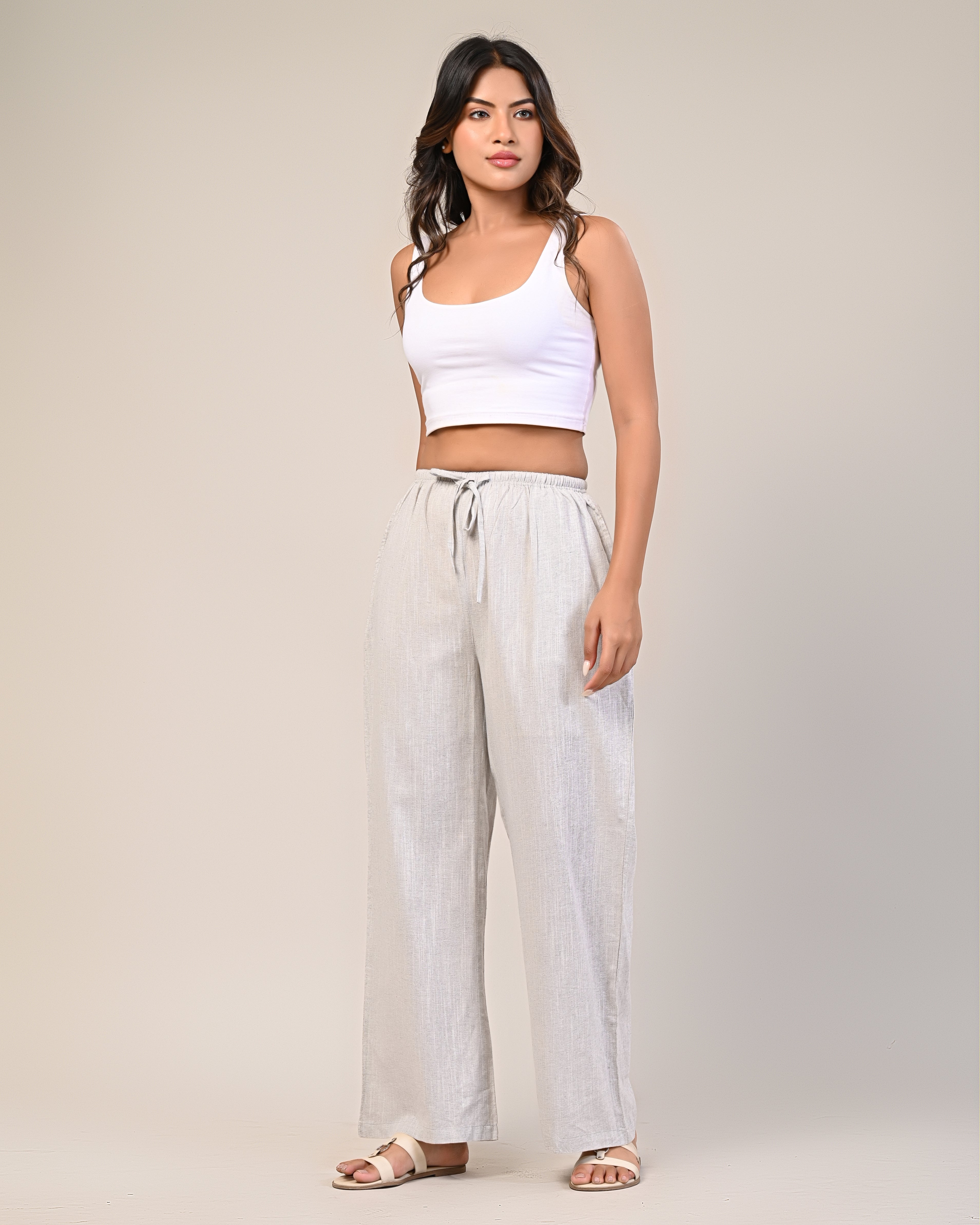 Women’s Grey Wide-Leg Pants.