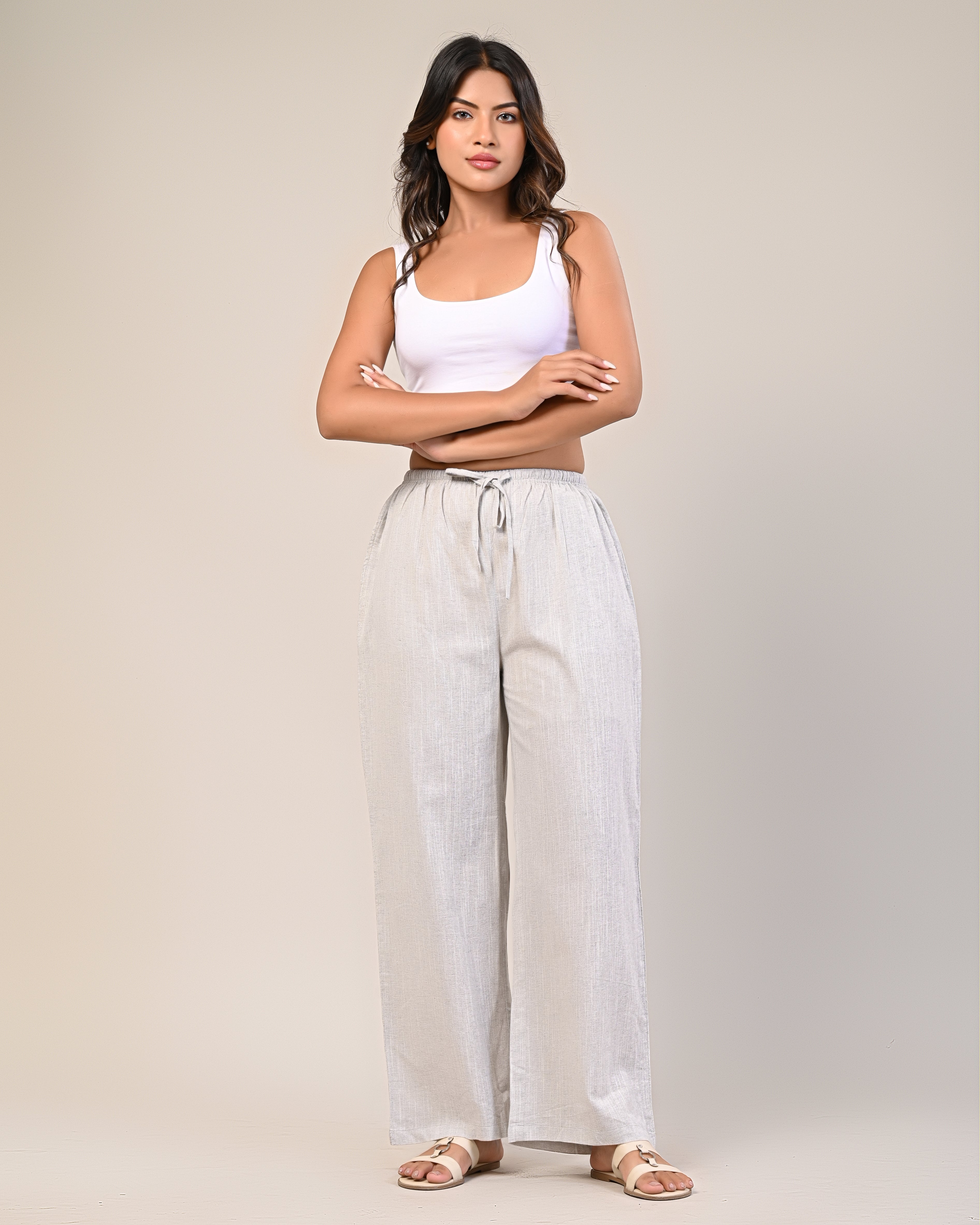 Women’s Grey Wide-Leg Pants.