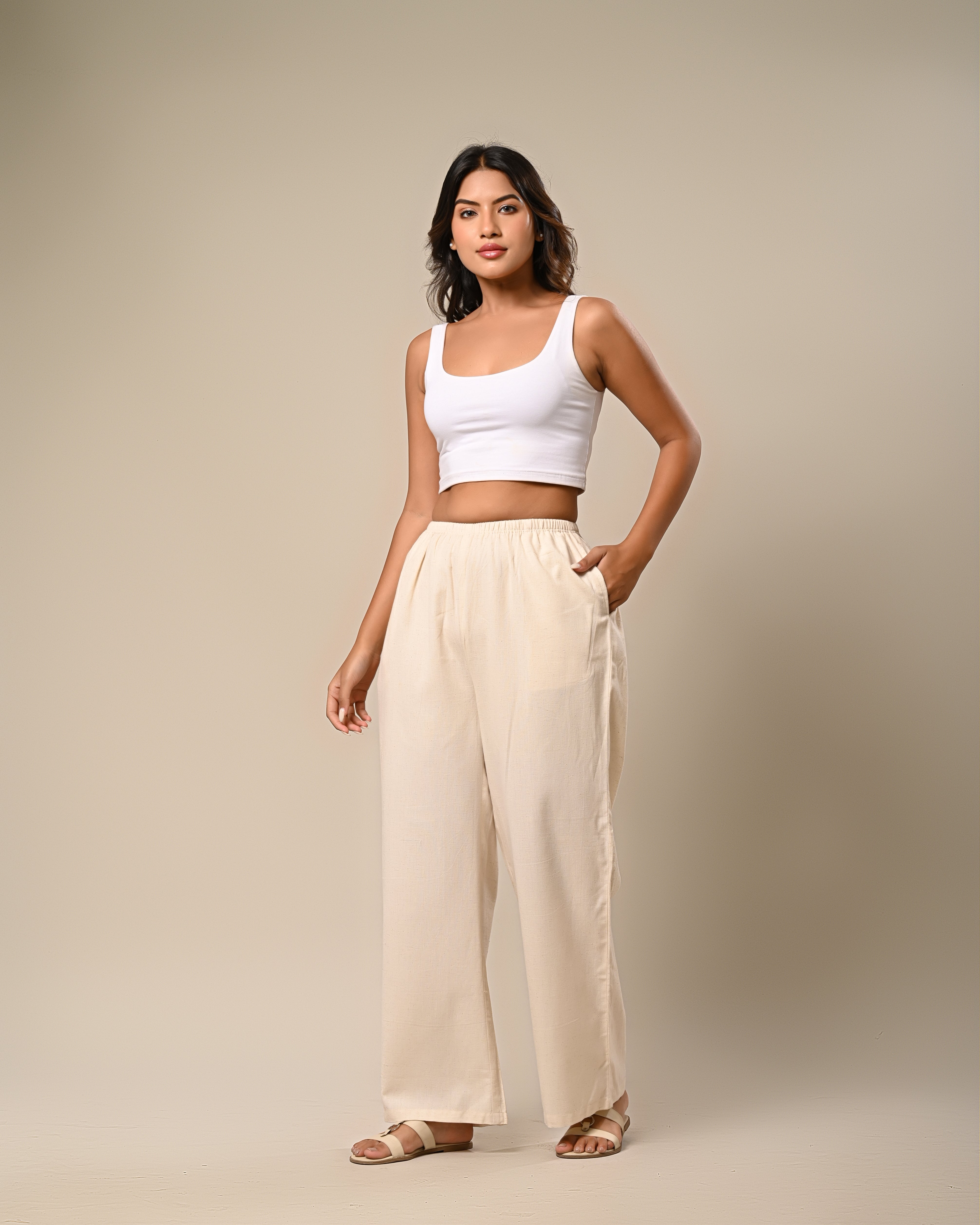 Women’s off-white Wide-Leg Pants