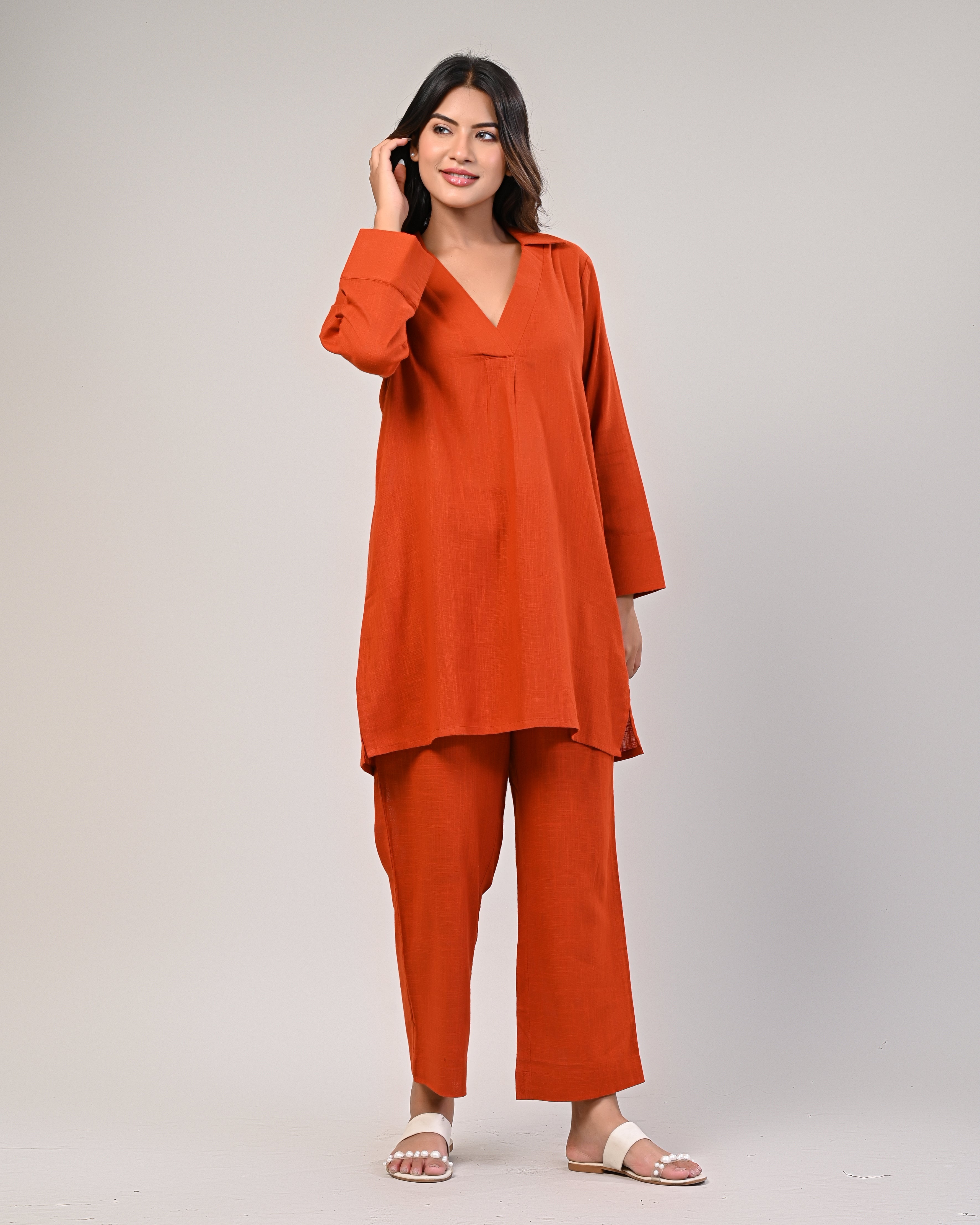 Women’s Solid Rust Co-ord Set