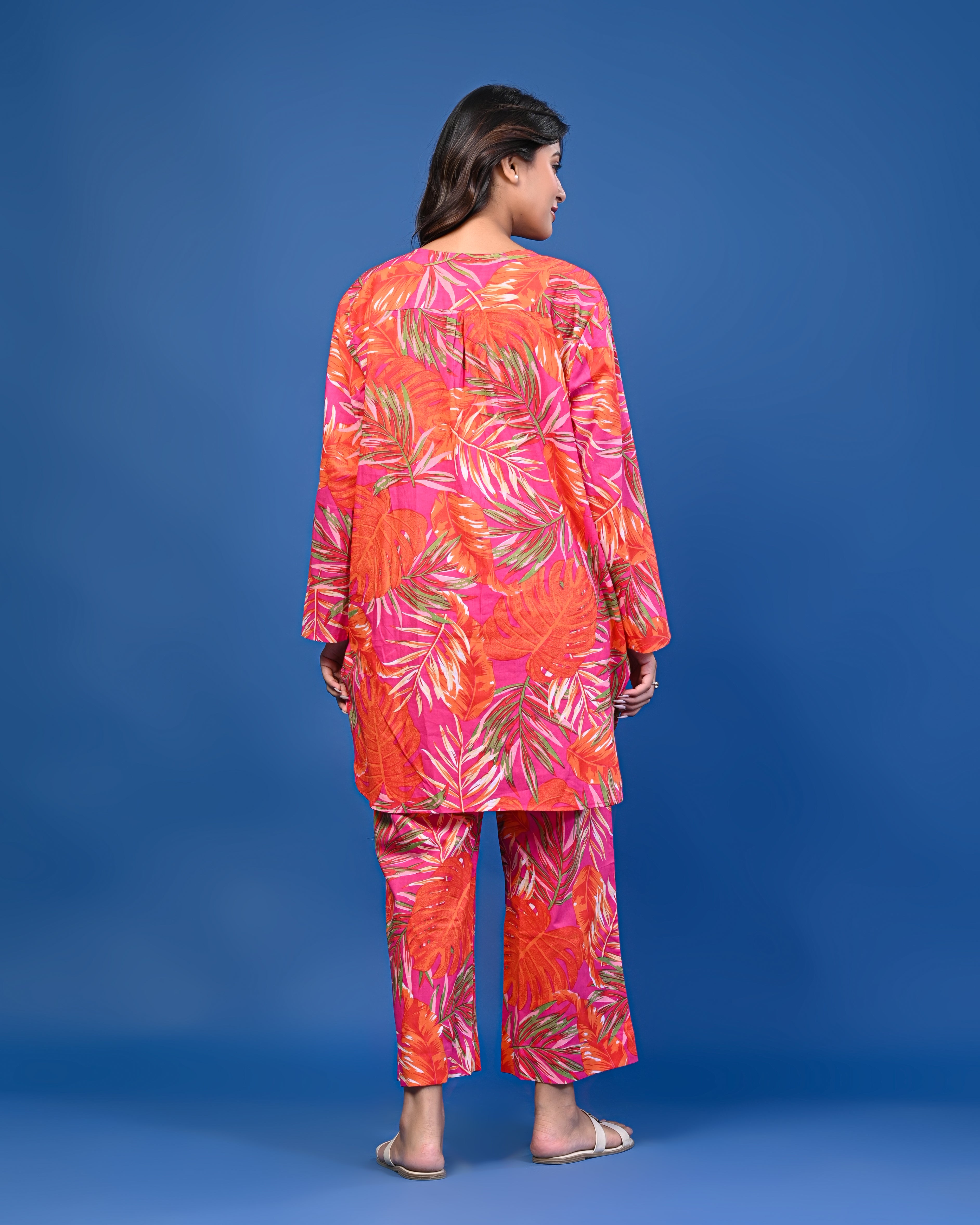 Tropical Leaf Print Co-ord Set