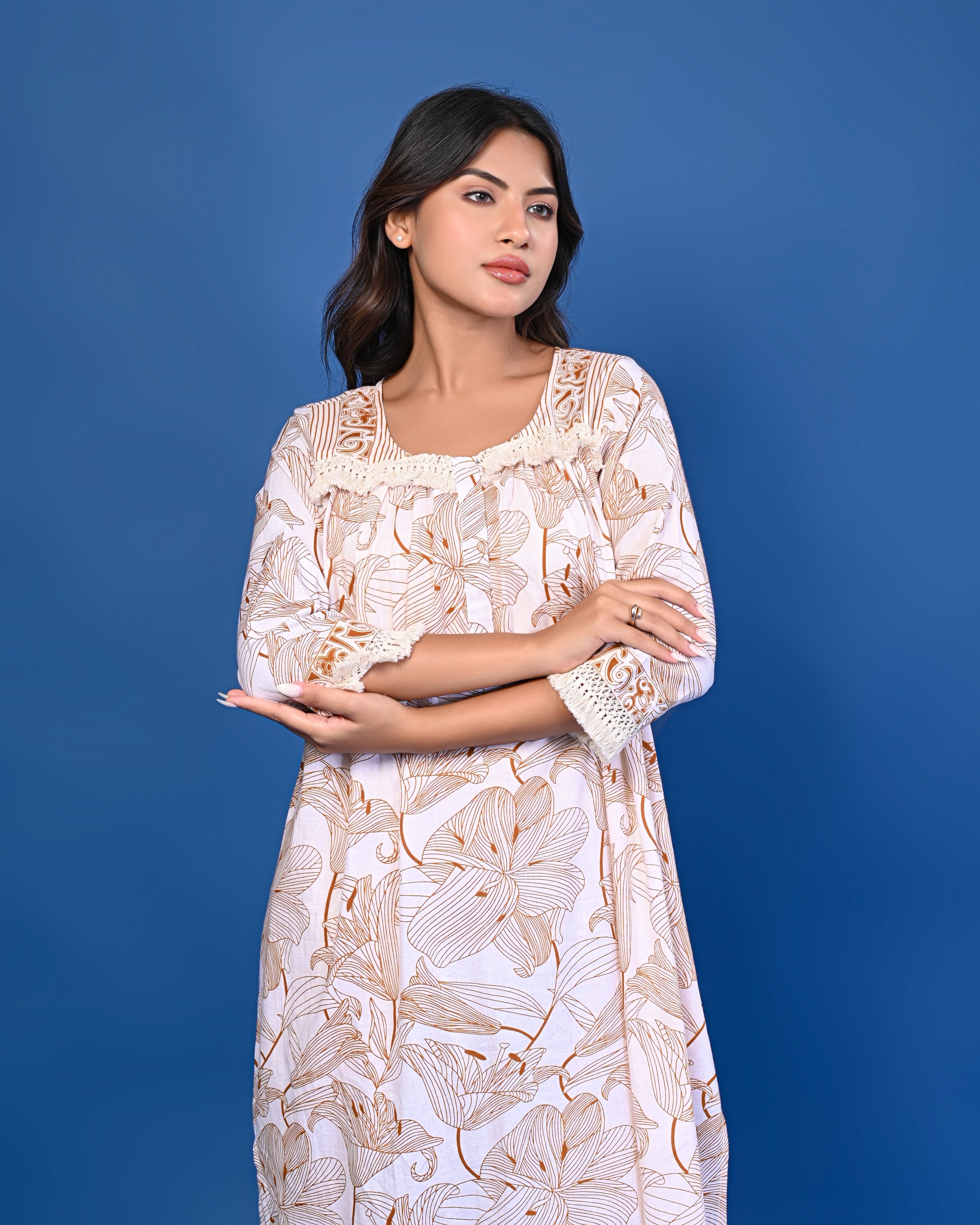 Women’s Printed Kurta with Matching Pants Set