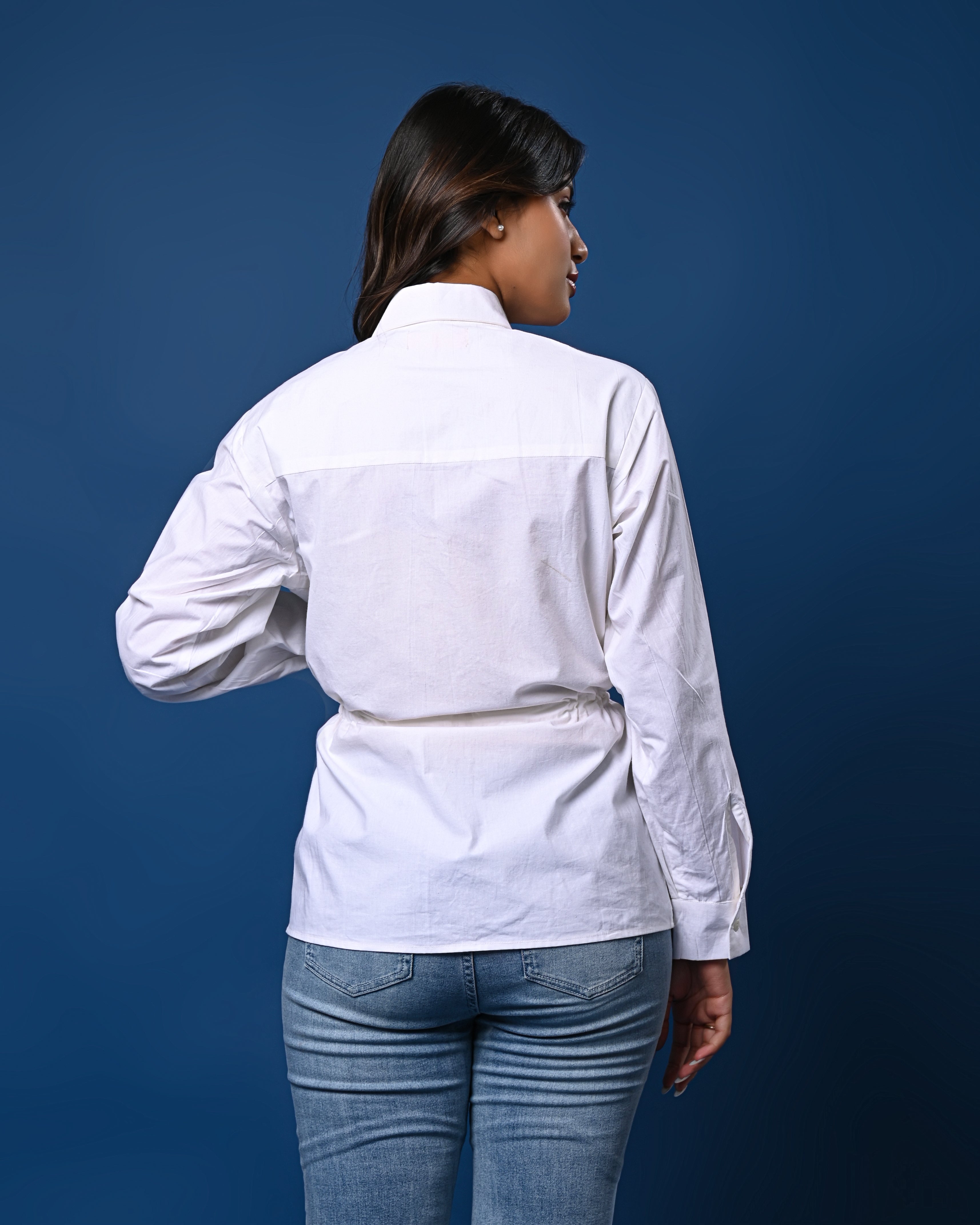 Women’s White Tie-Waist Shirt
