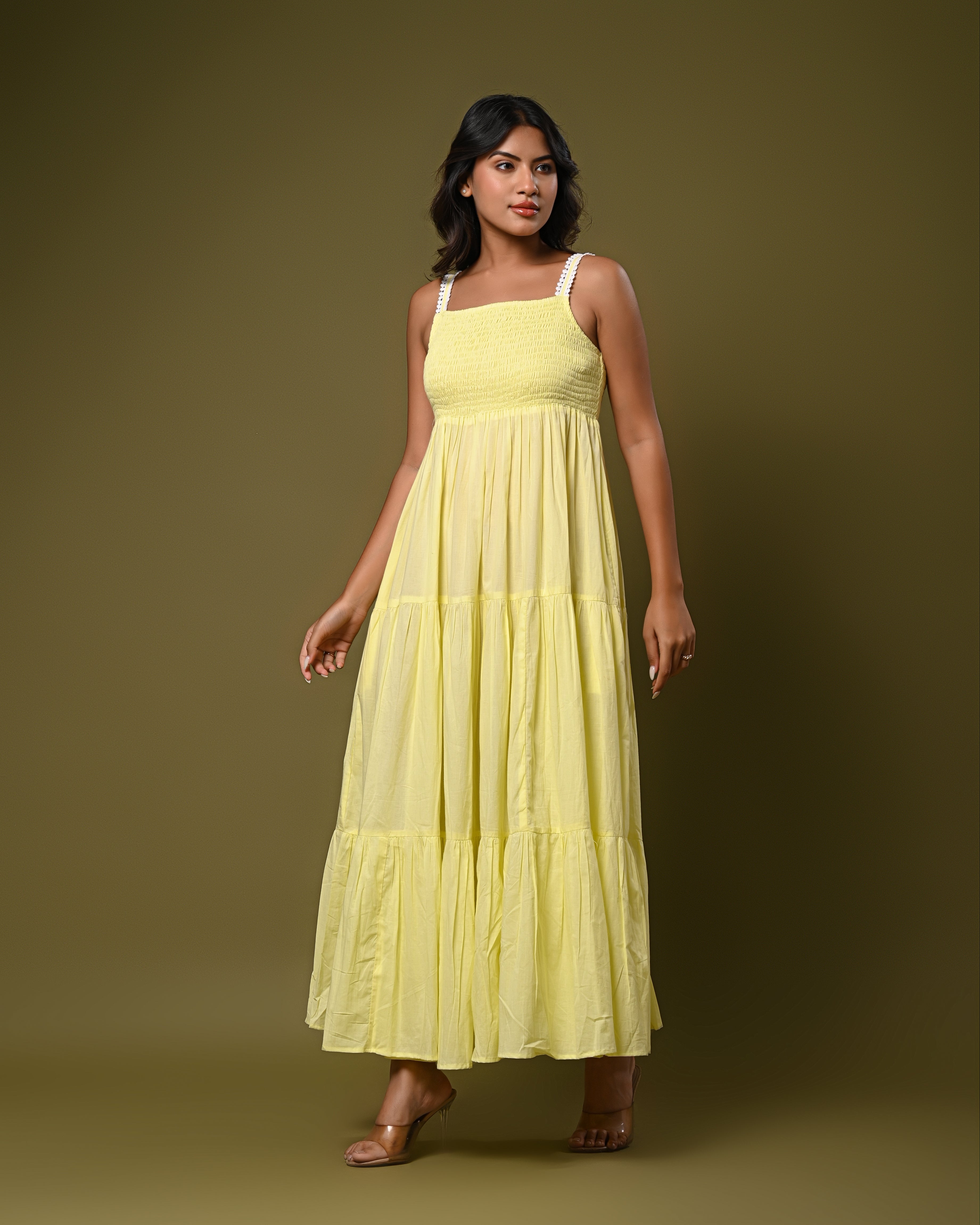 Butter Yellow Tiered Maxi Dress