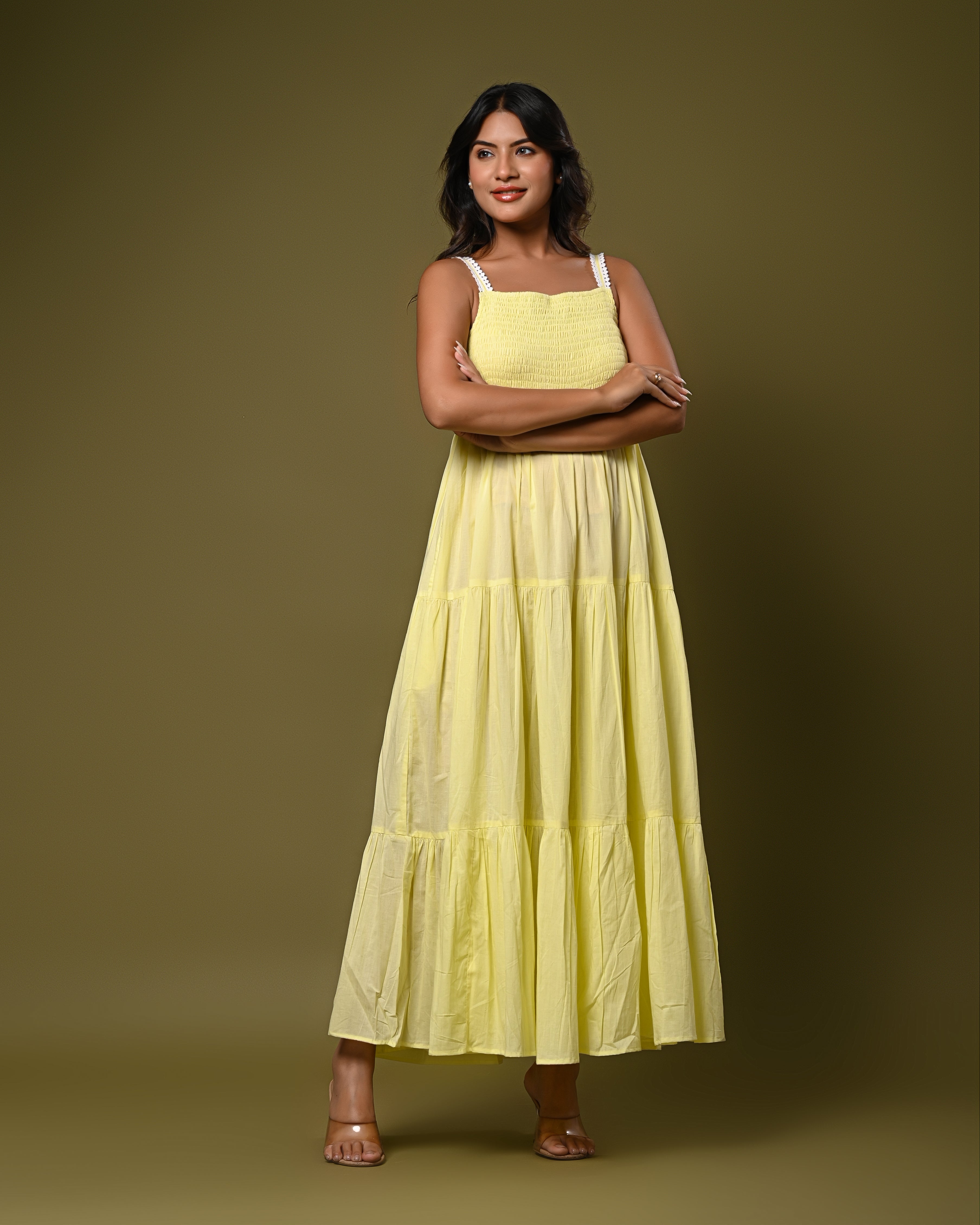 Butter Yellow Tiered Maxi Dress