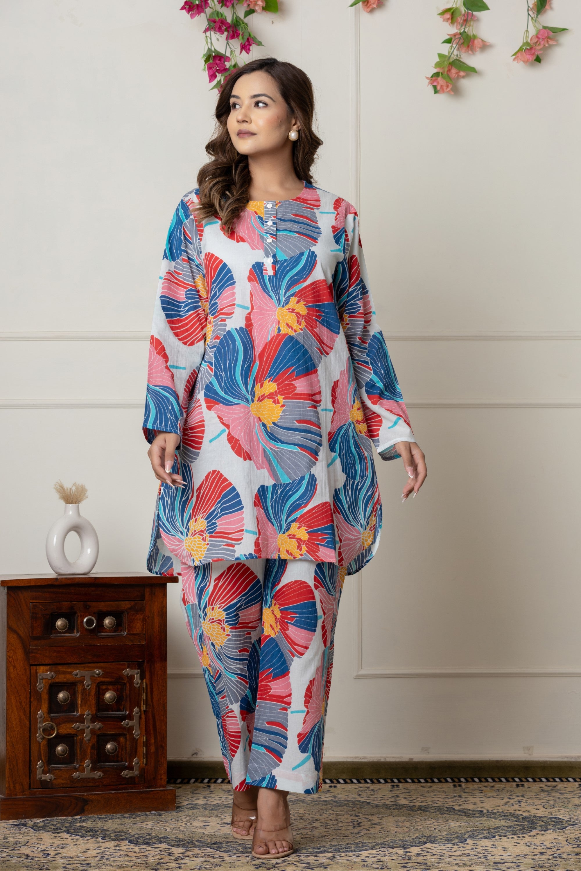 Blue Botanical Printed Co-ord Set