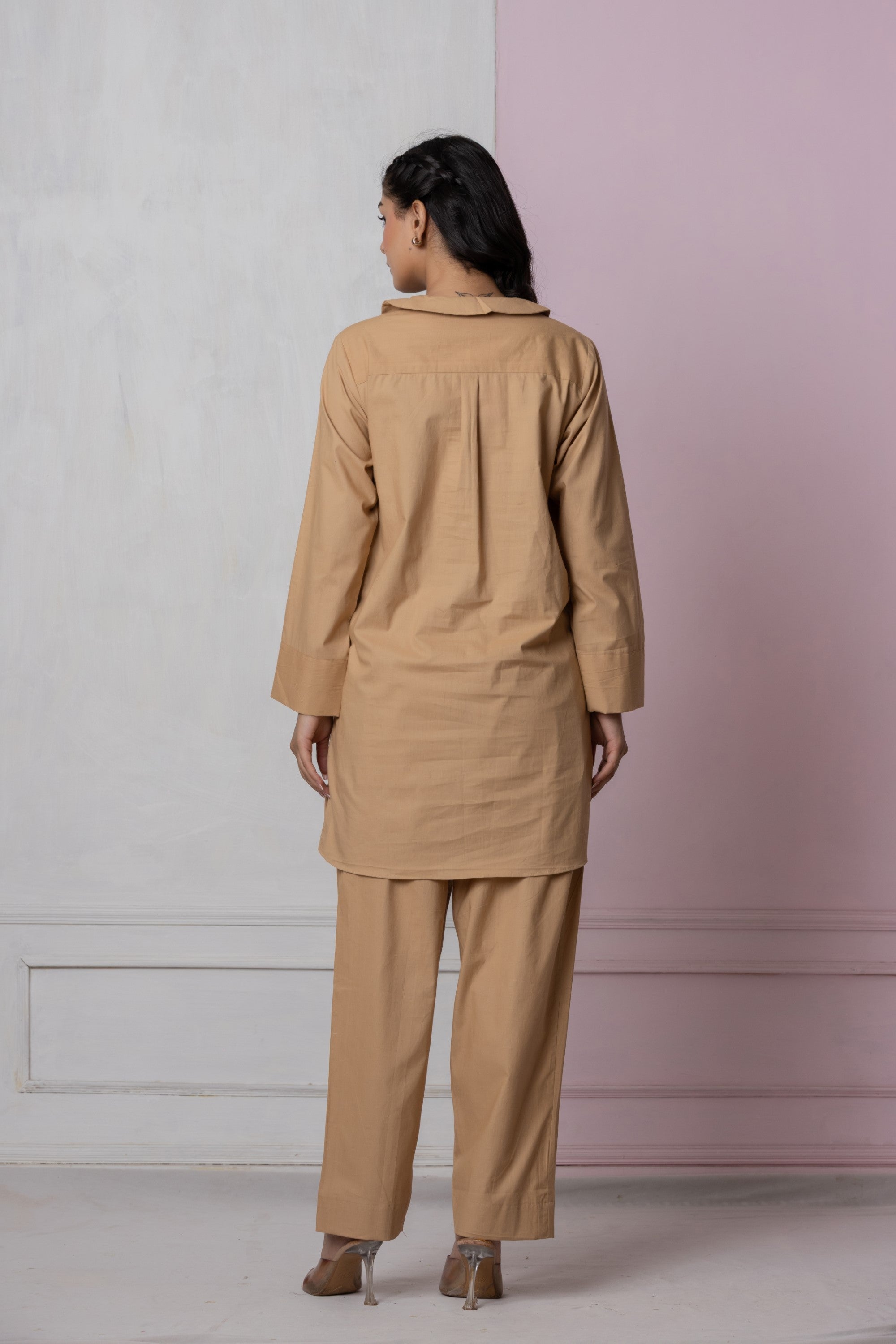 Caramel Cotton Kurta Set