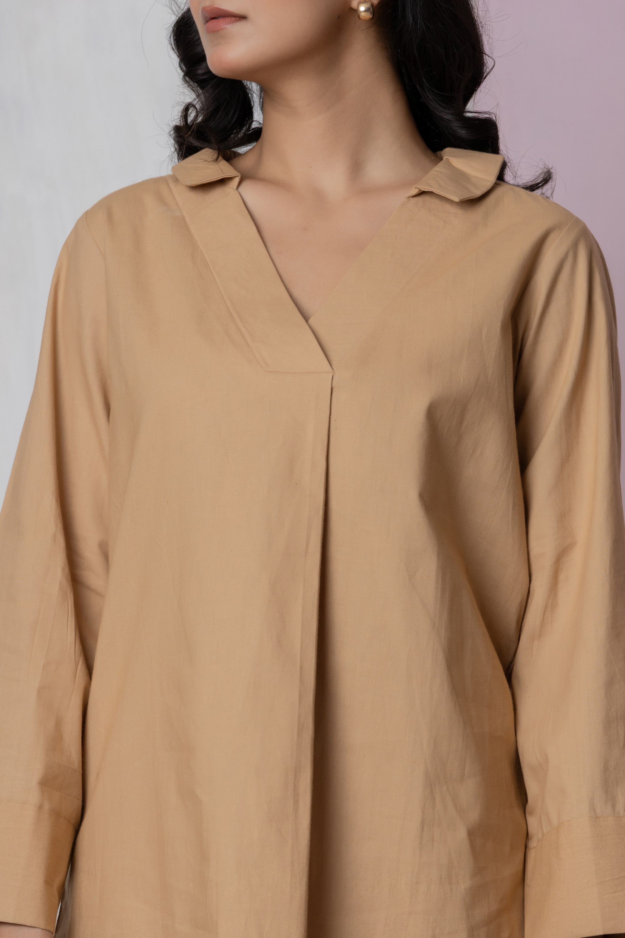 Caramel Cotton Kurta Set