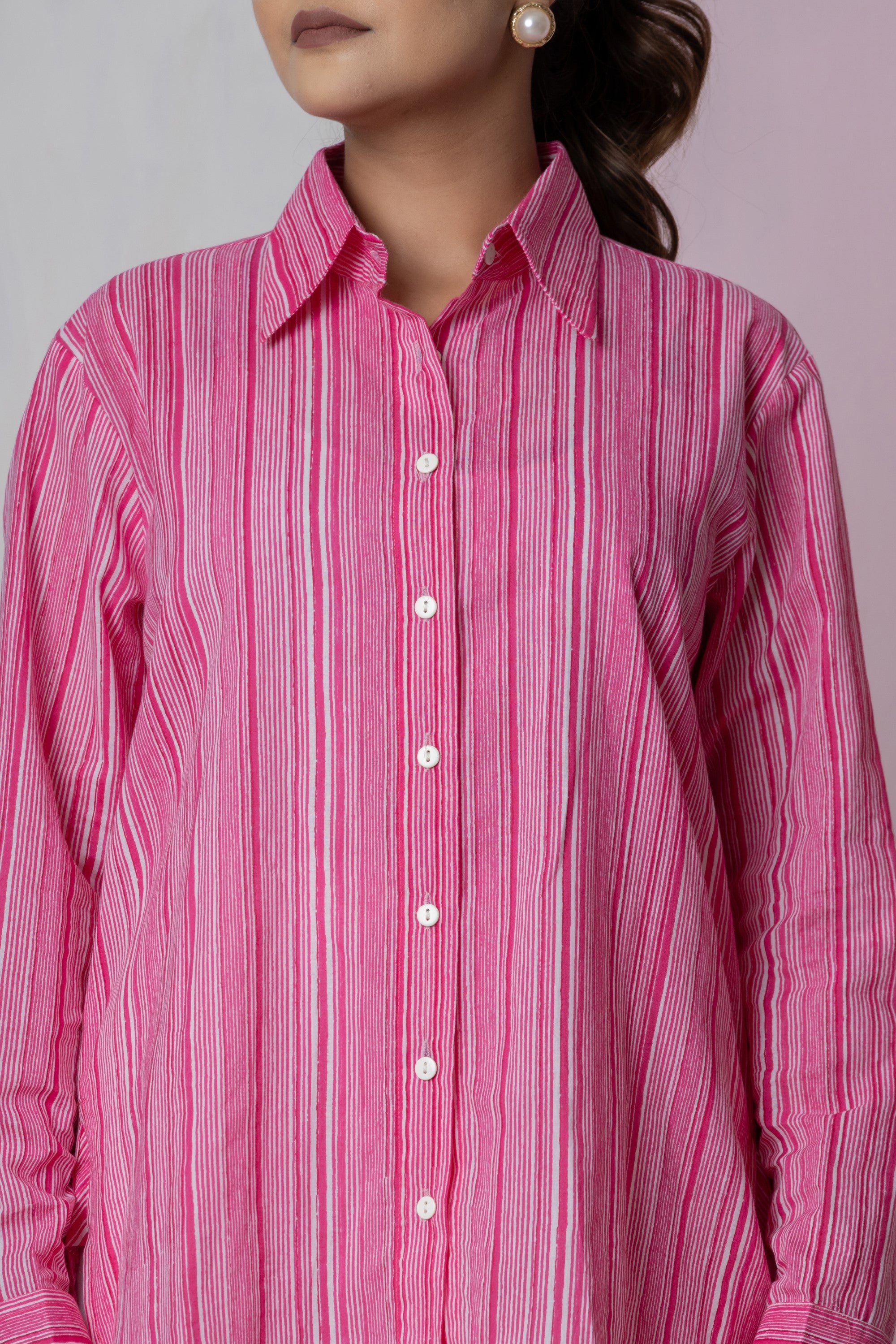 Pink Striped Button-Down Shirt