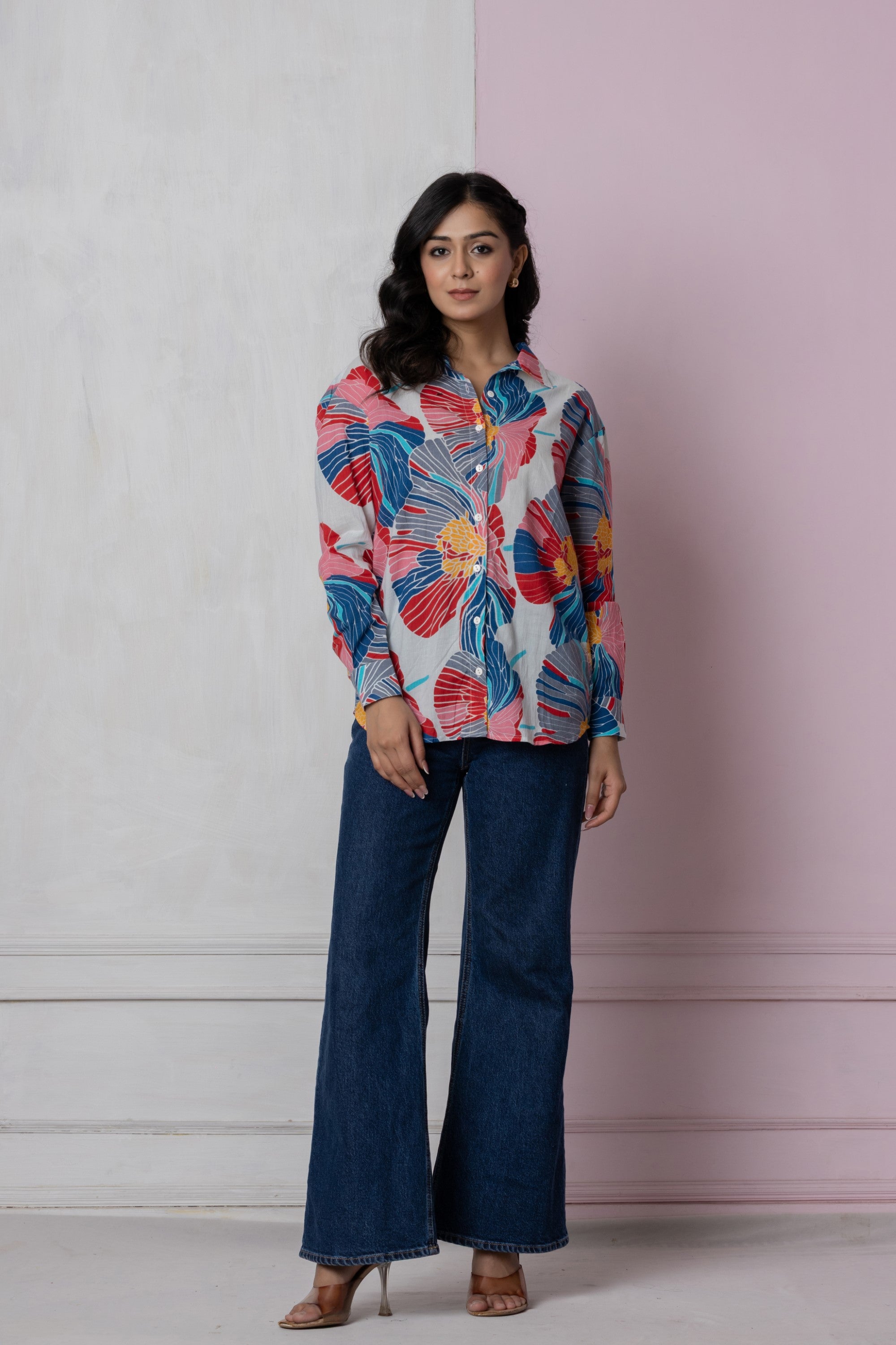 Multicolor Oversized Floral Shirt