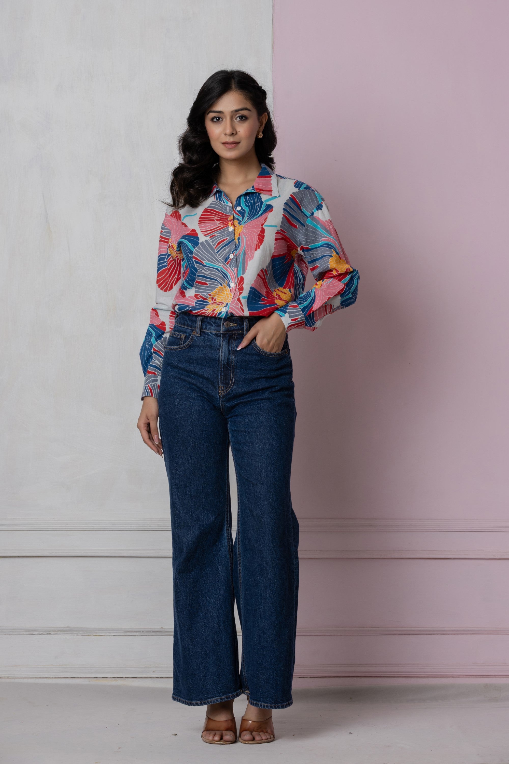 Multicolor Oversized Floral Shirt
