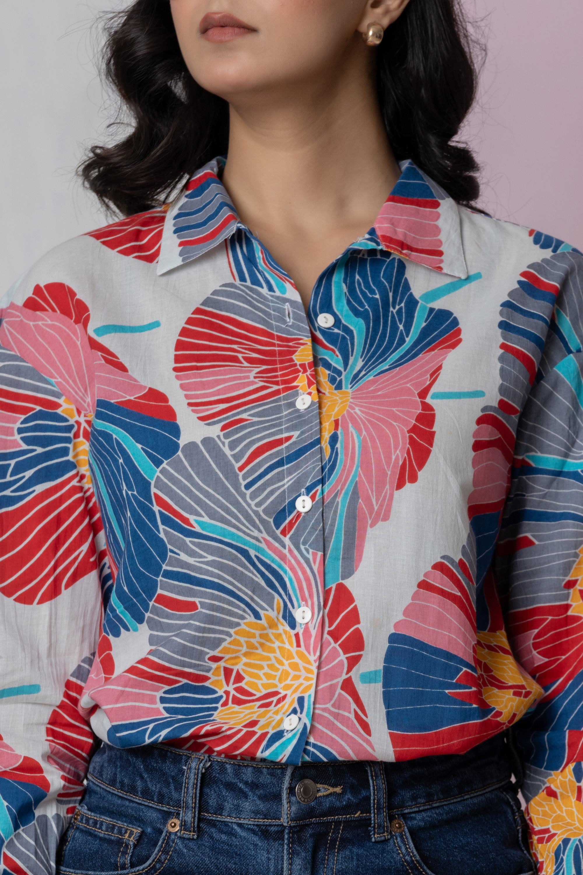 Multicolor Oversized Floral Shirt