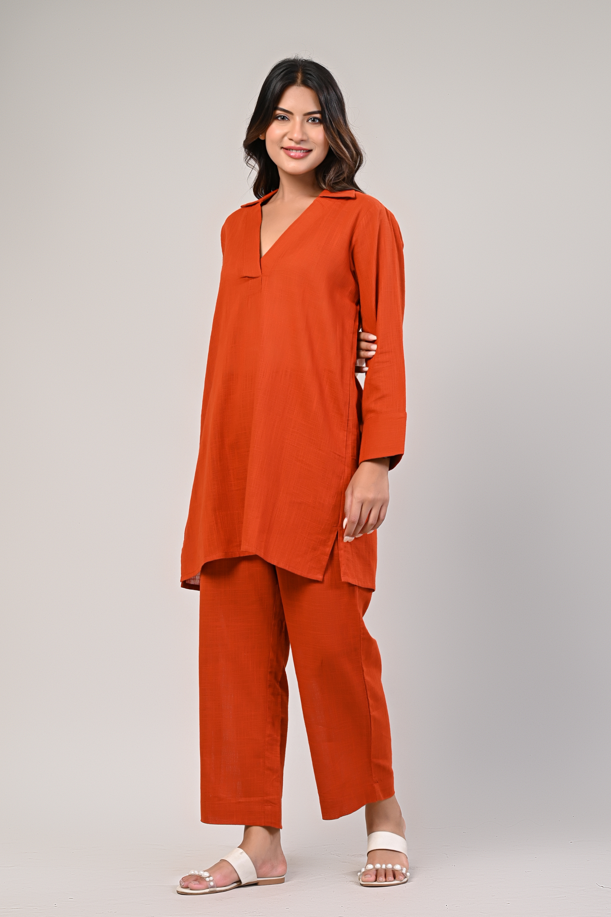 Women’s Solid Rust Co-ord Set