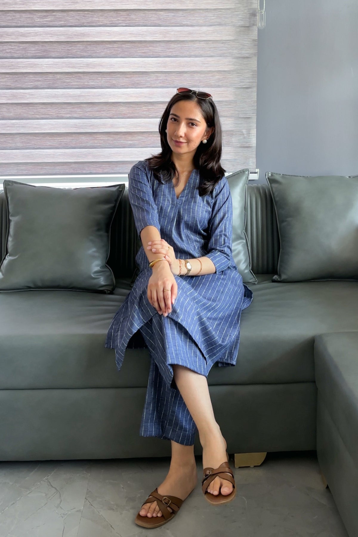 Blended Cotton Jacquard Kurta Set