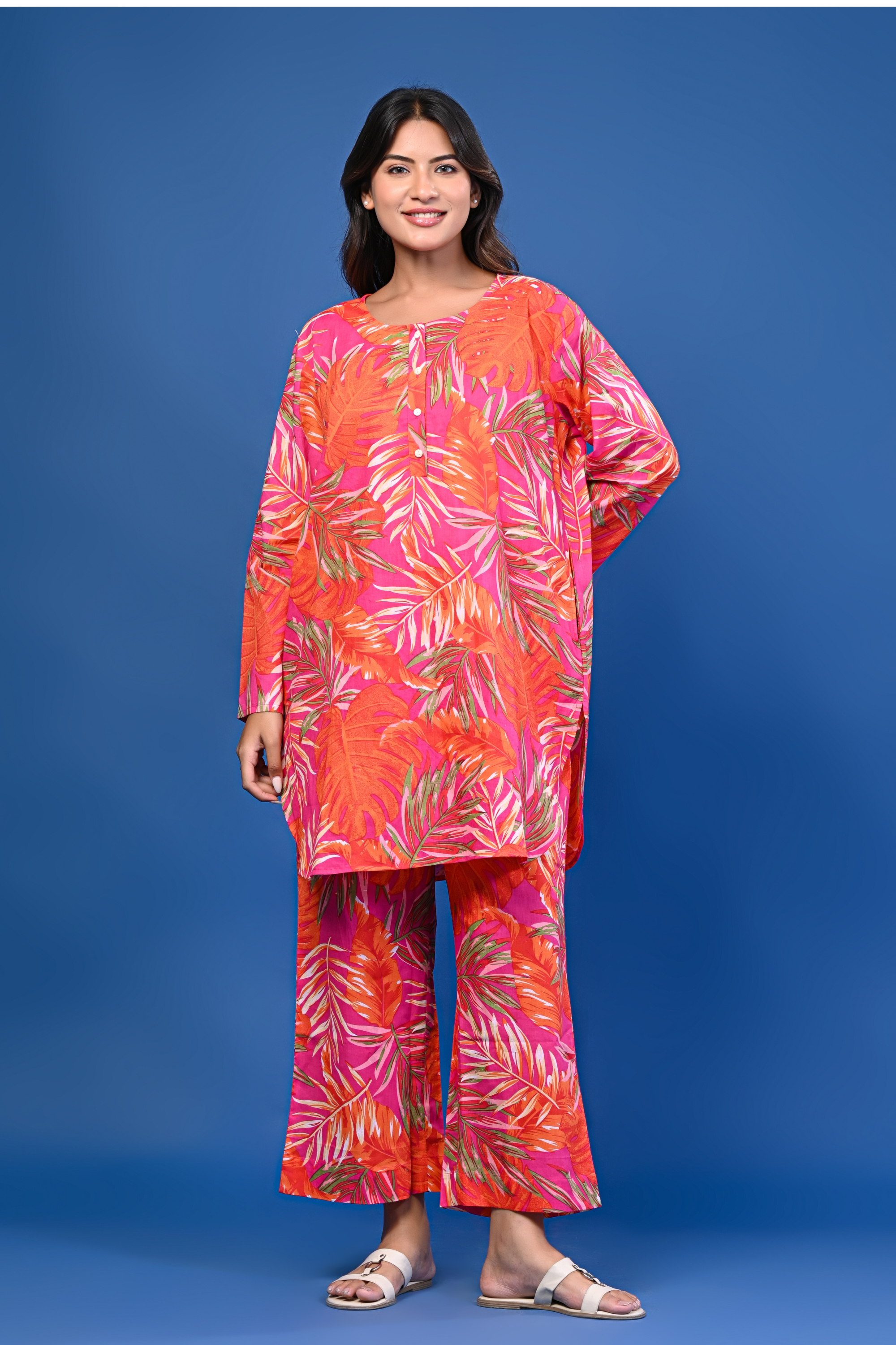 Tropical Leaf Print Co-ord Set