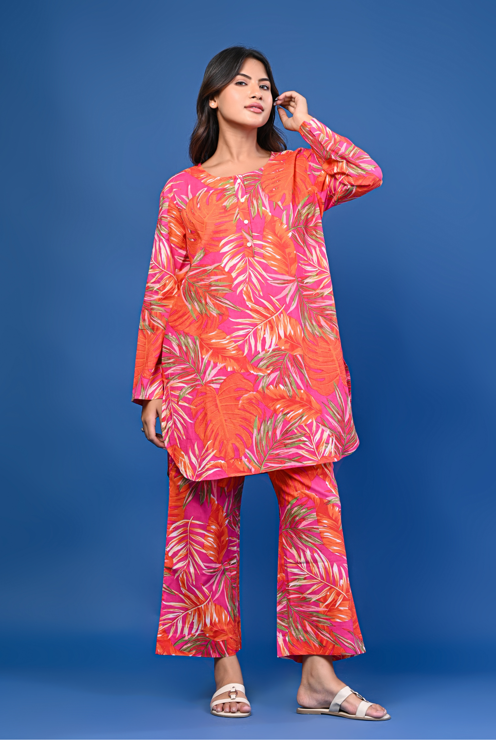 Tropical Leaf Print Co-ord Set