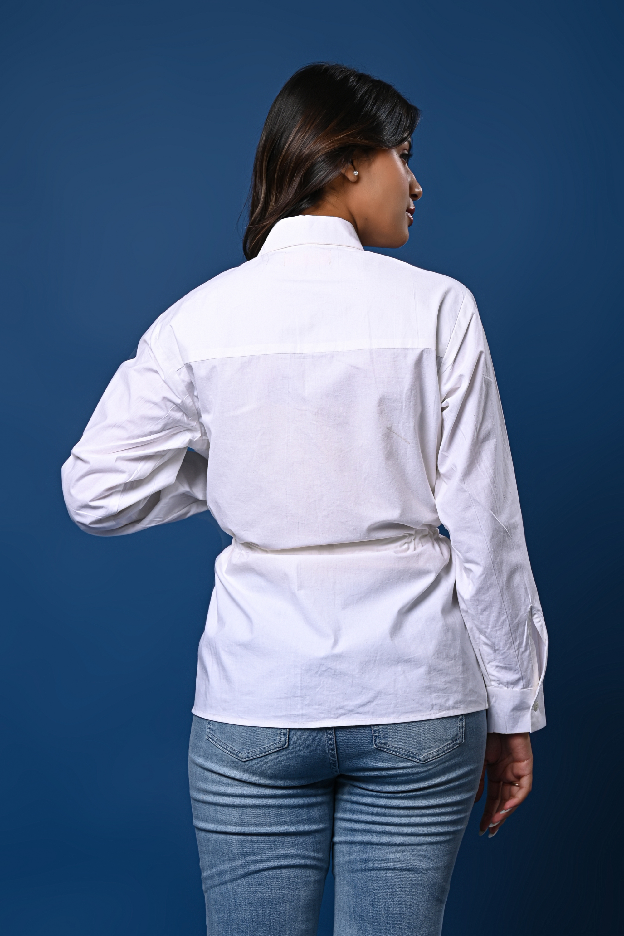 Women’s White Tie-Waist Shirt