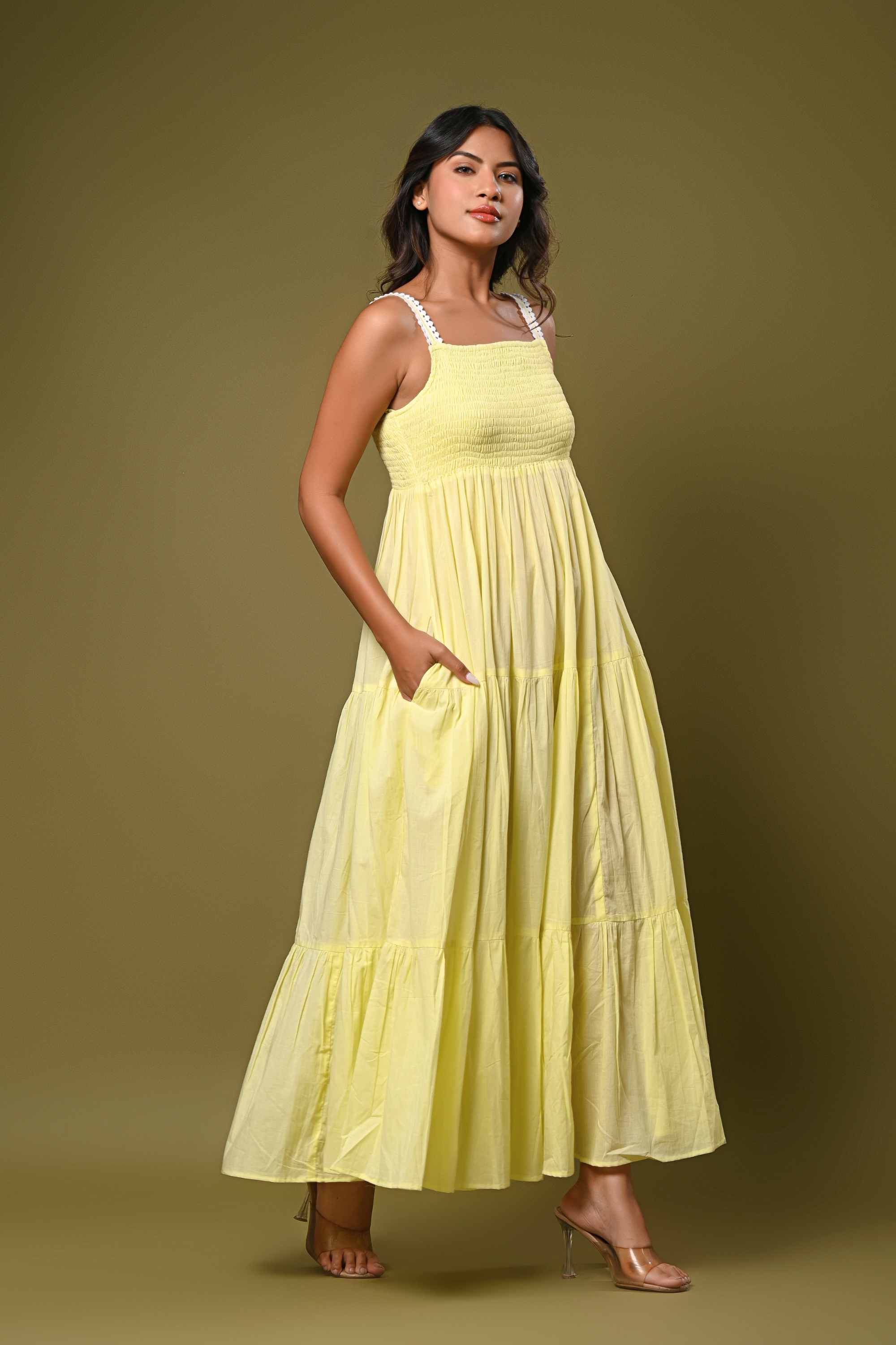 Butter Yellow Tiered Maxi Dress