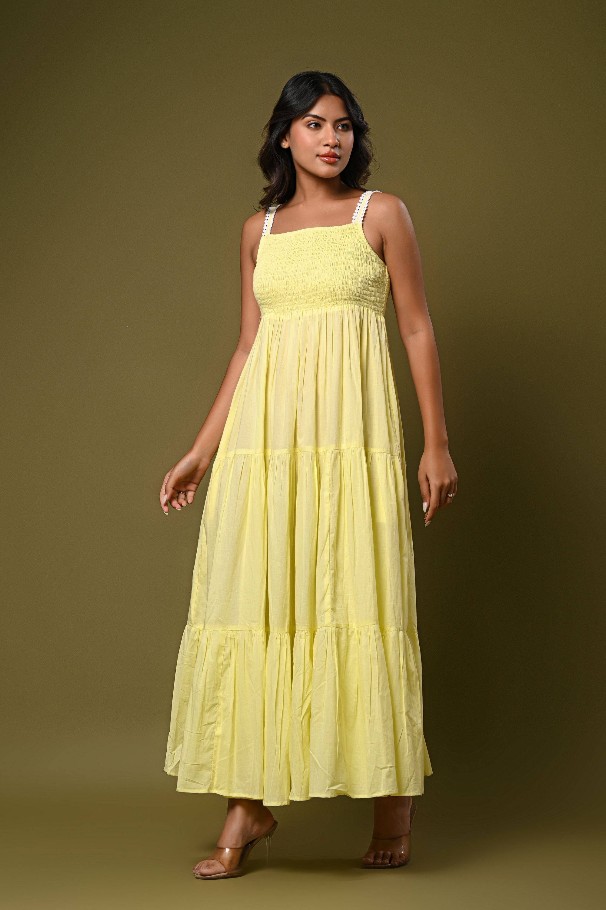 Butter Yellow Tiered Maxi Dress