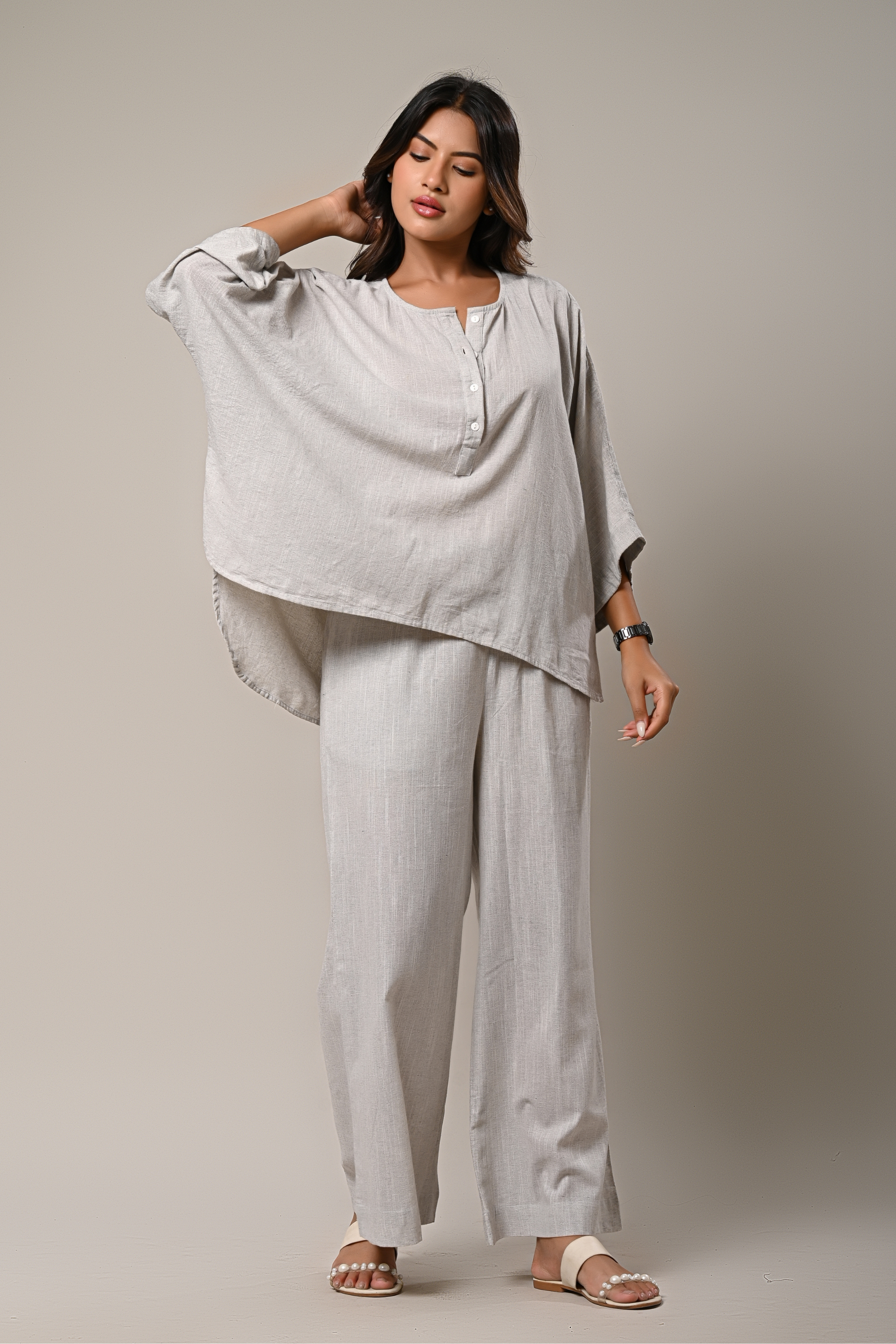 Casual Grey Two-Piece Set