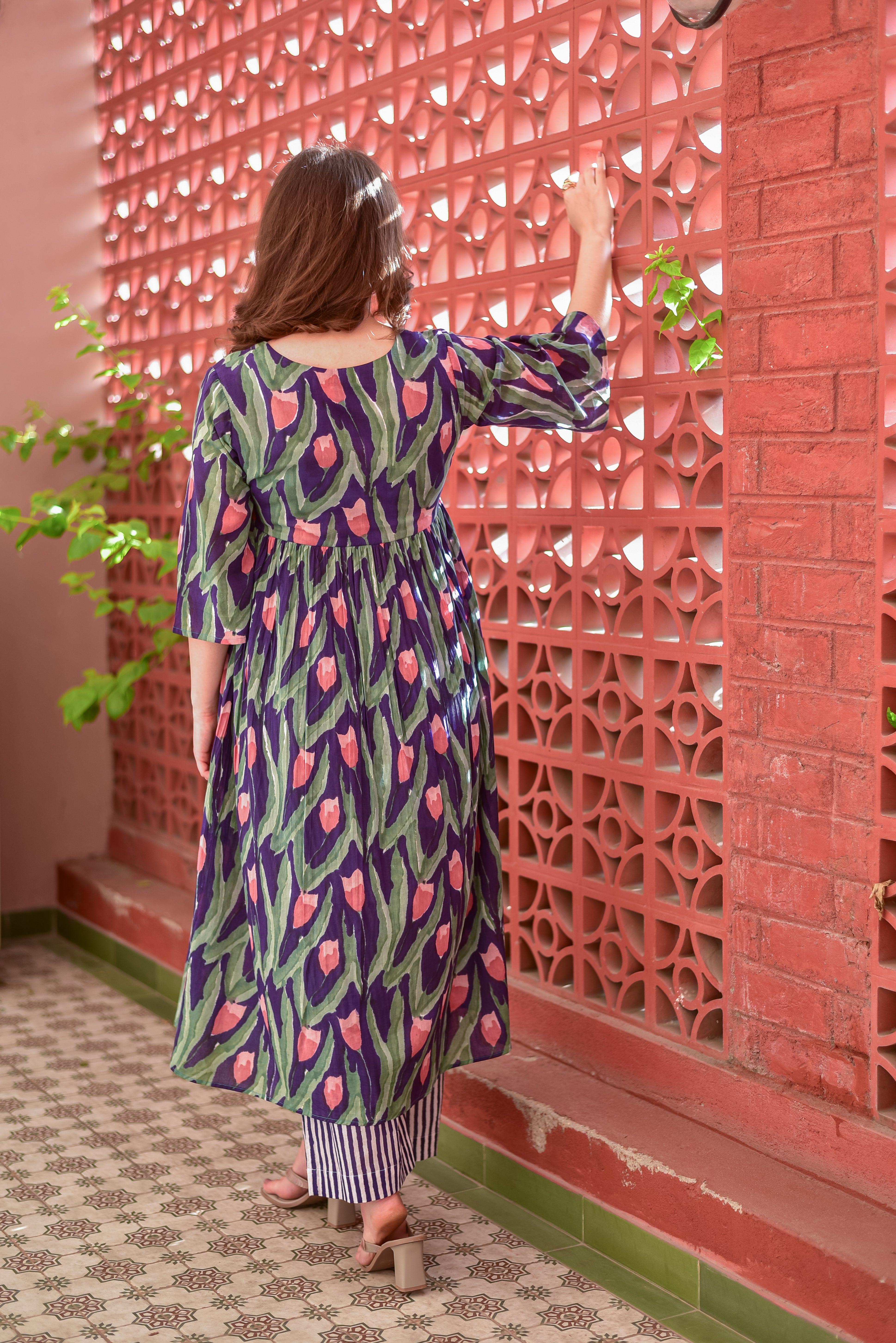 Mul Cotton Block Print Kurta Set
