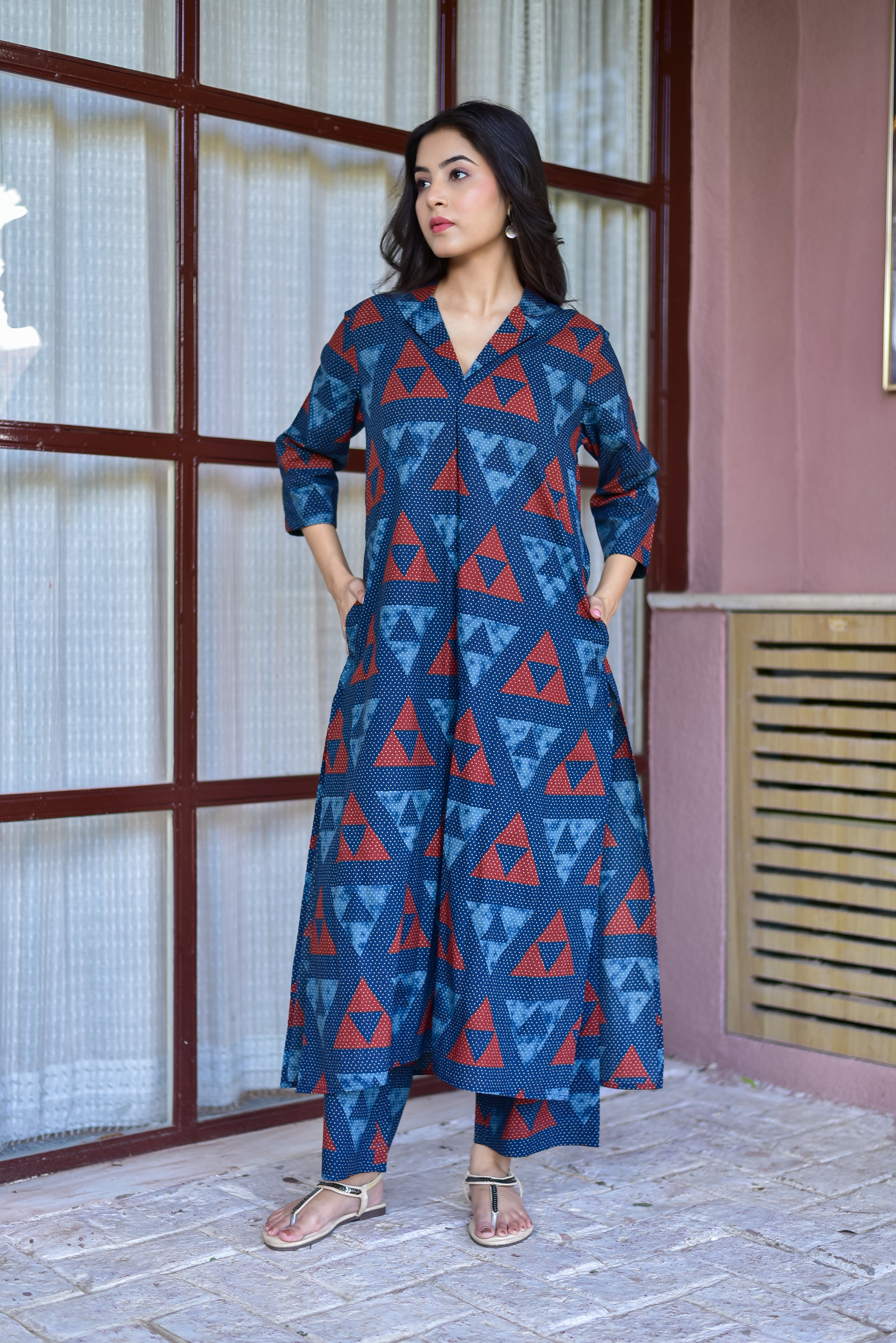 Structured Printed Kurta Set