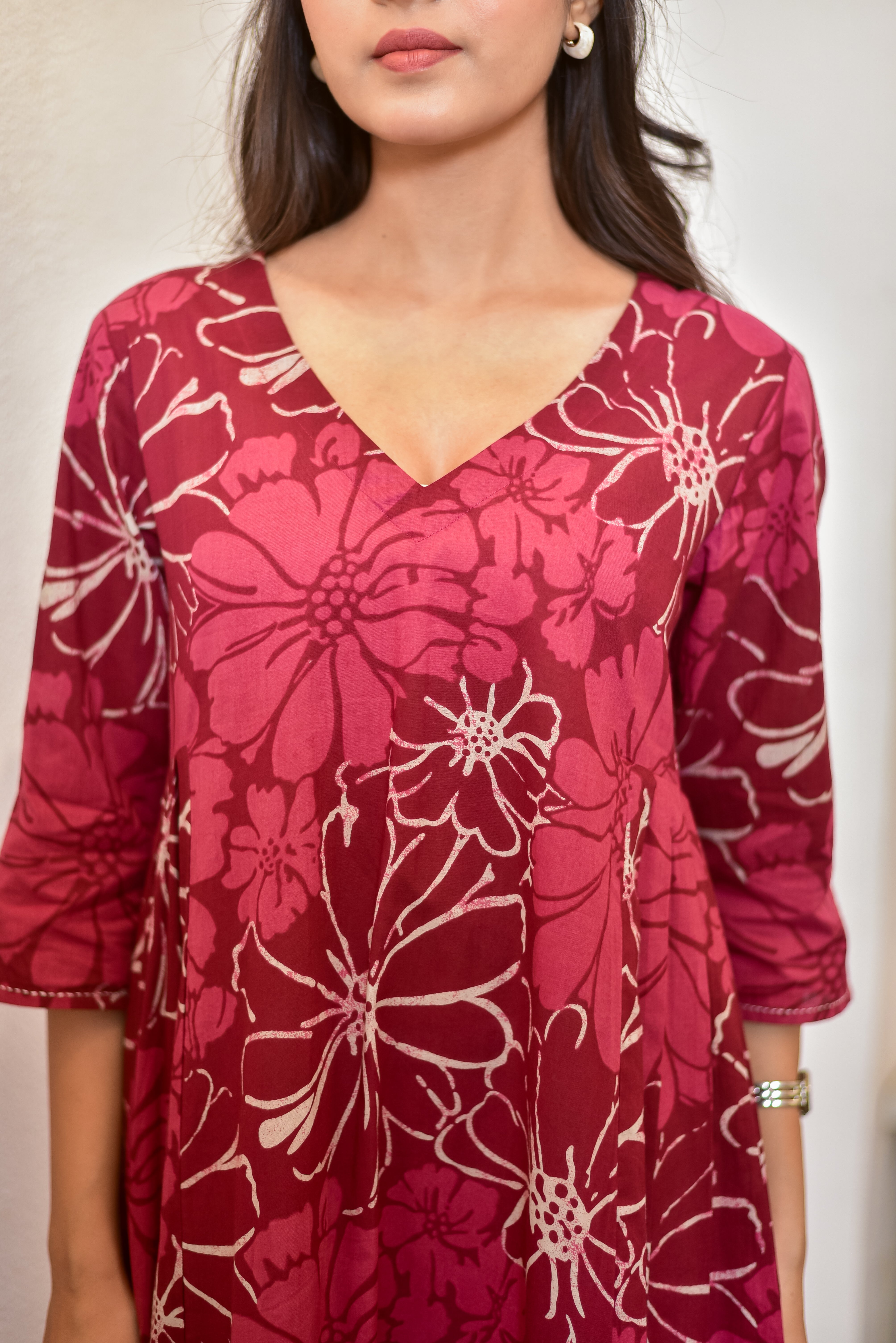 Floral Side-Pleat Kurta