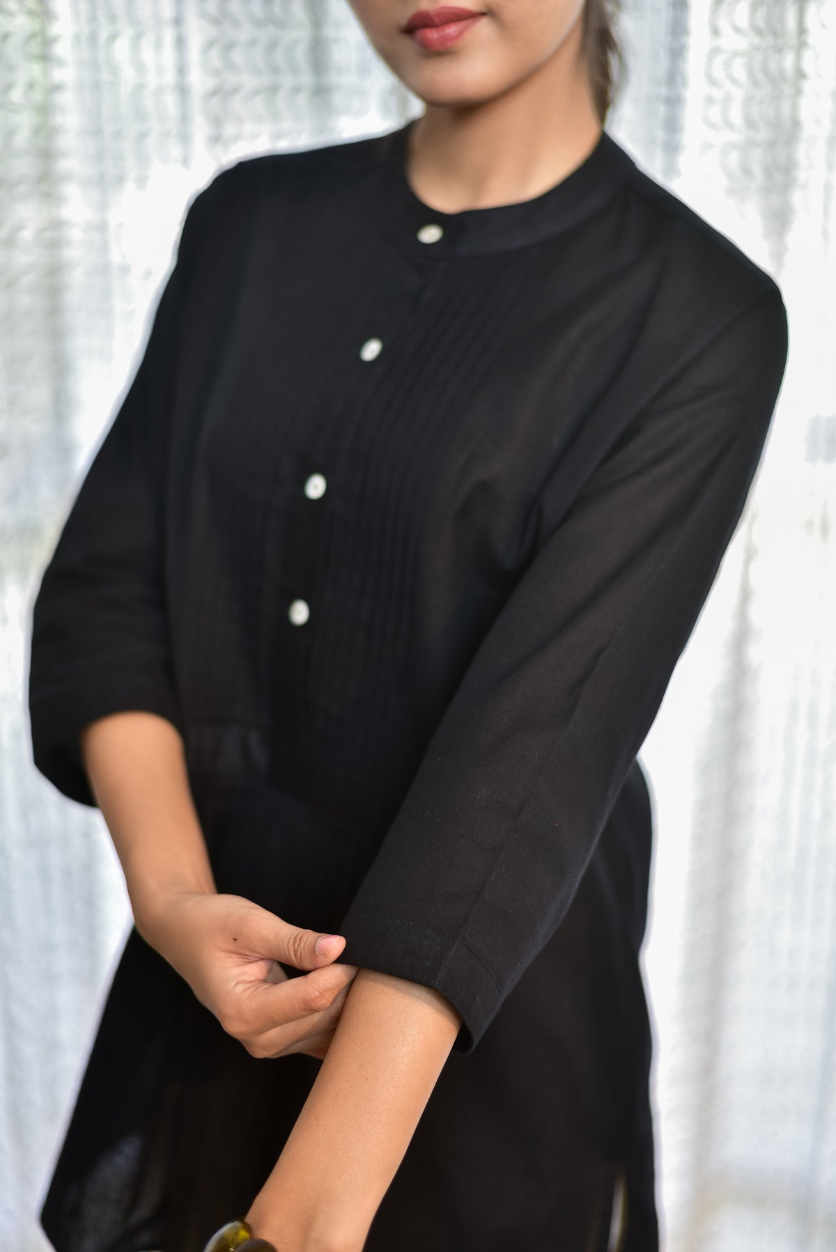 Black Pin-Tuck Tunic