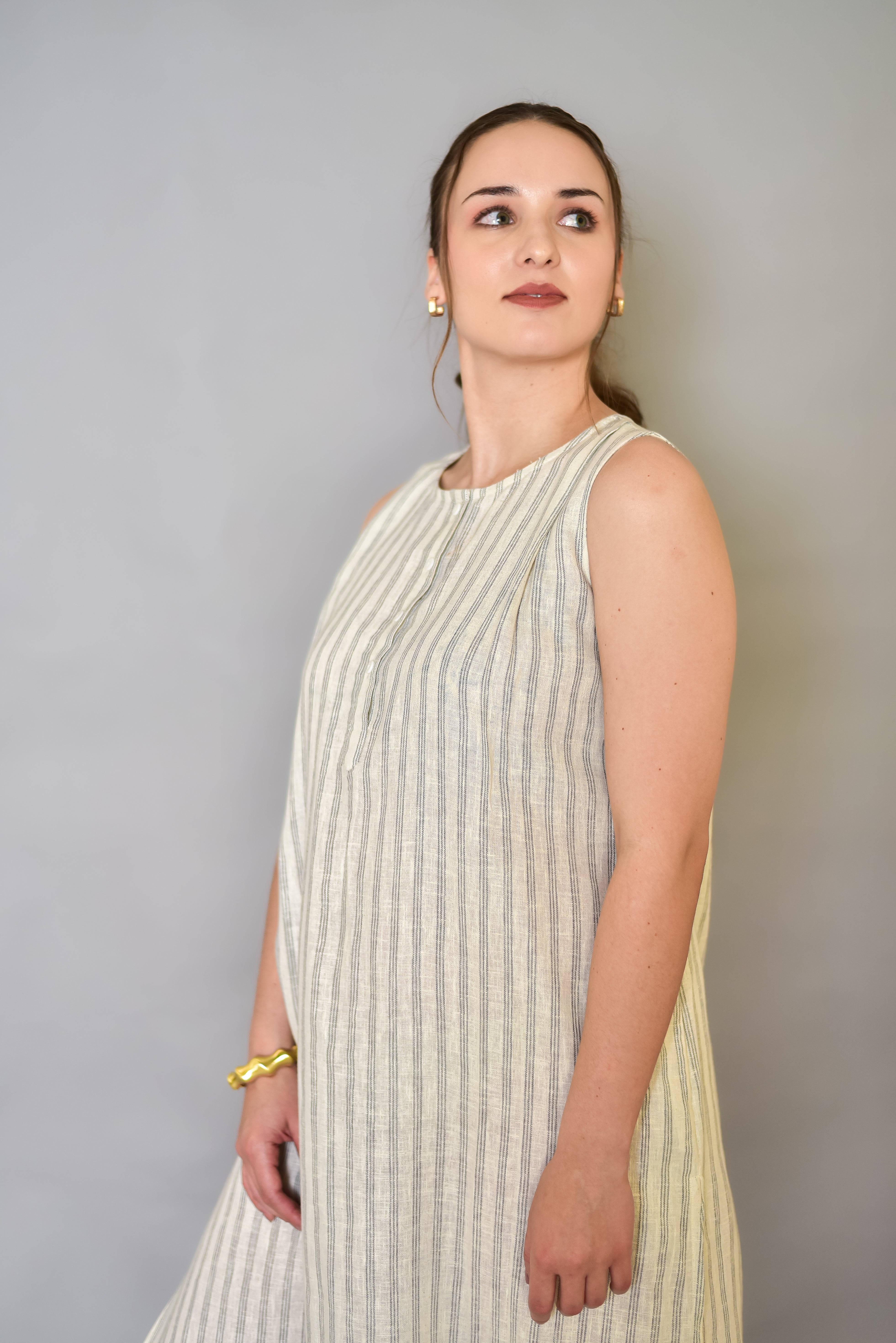 The Minimal Grey Striped Kurta