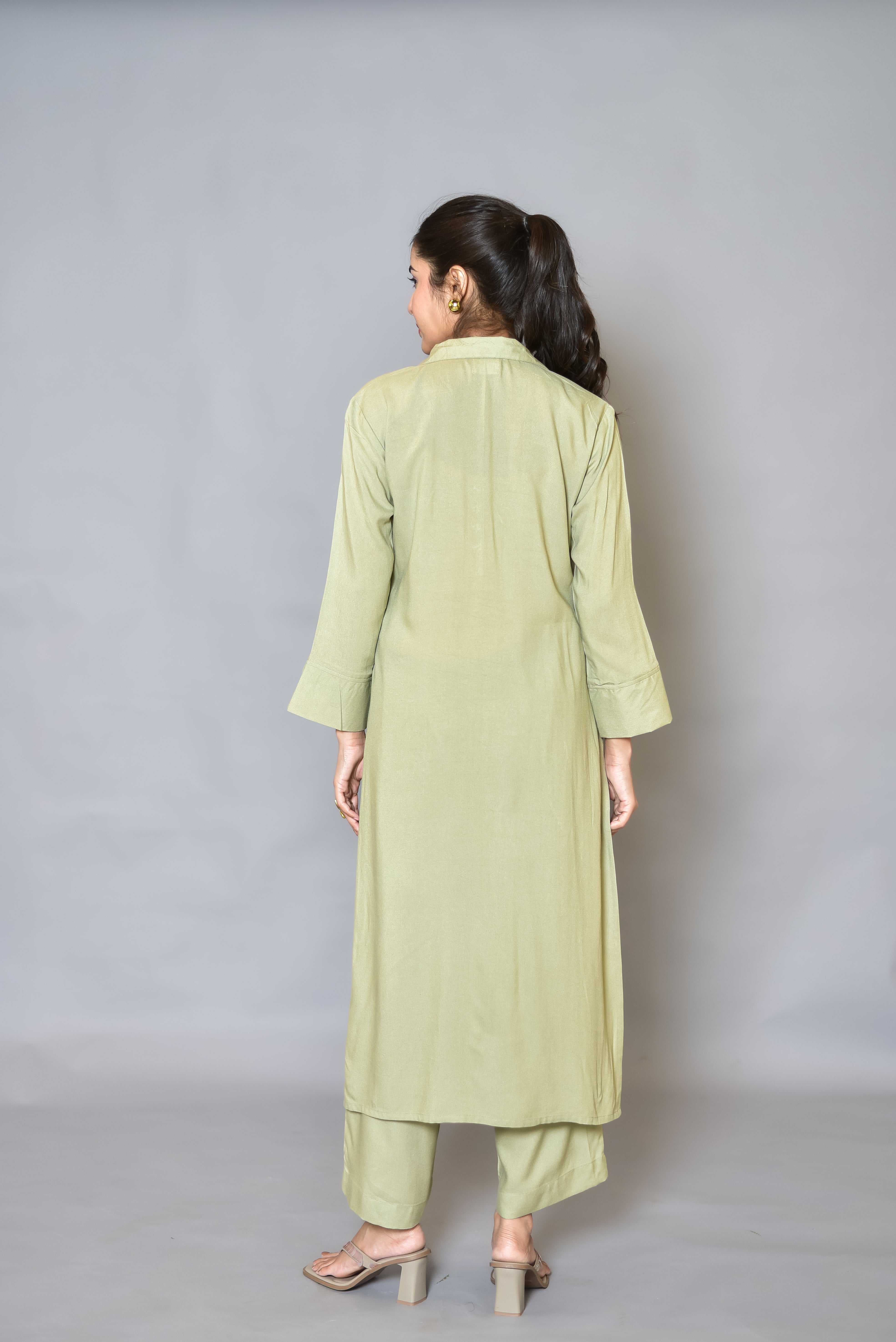 Rayon Shirt-Style Co-ord Set
