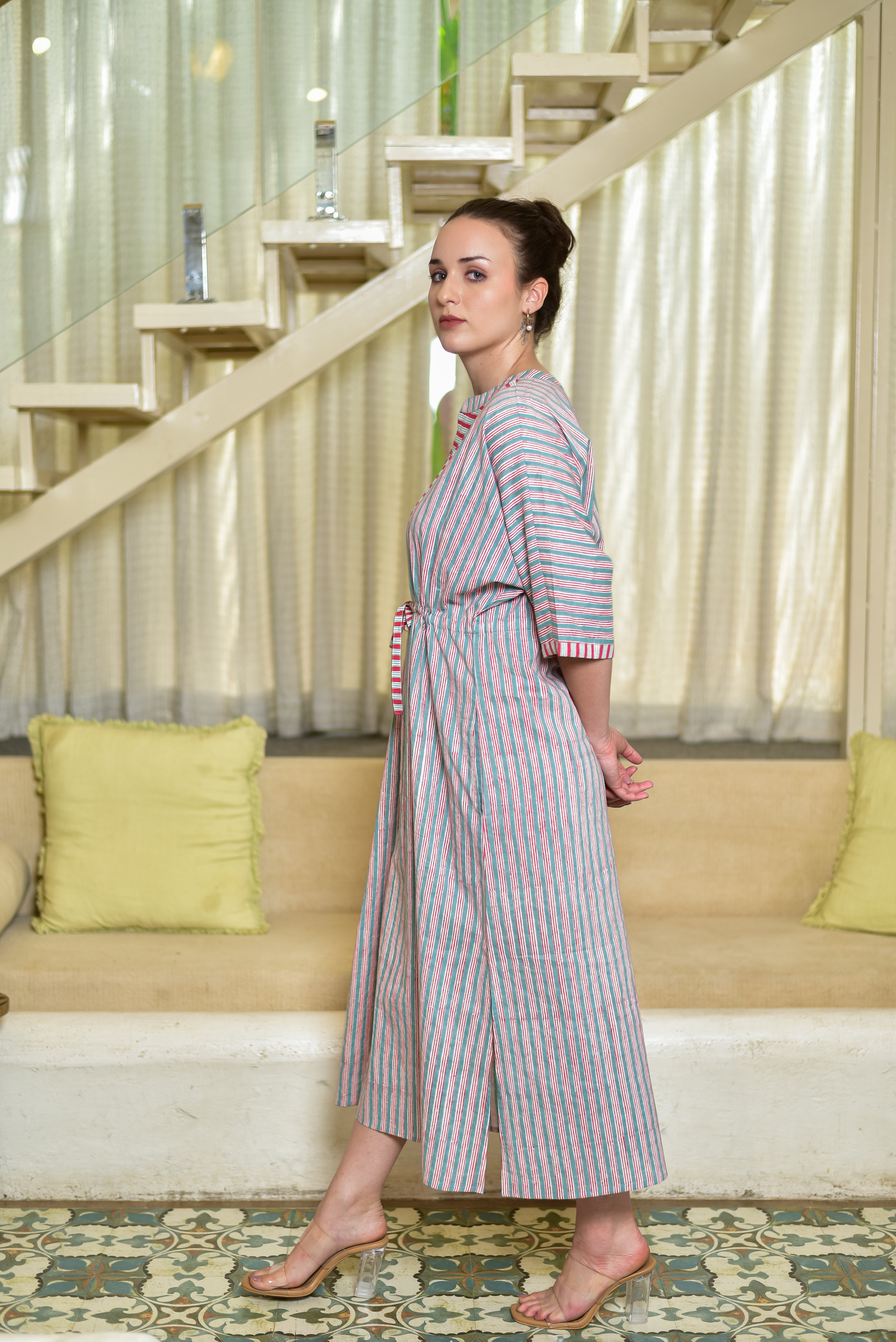 Block Print Kaftan Dress