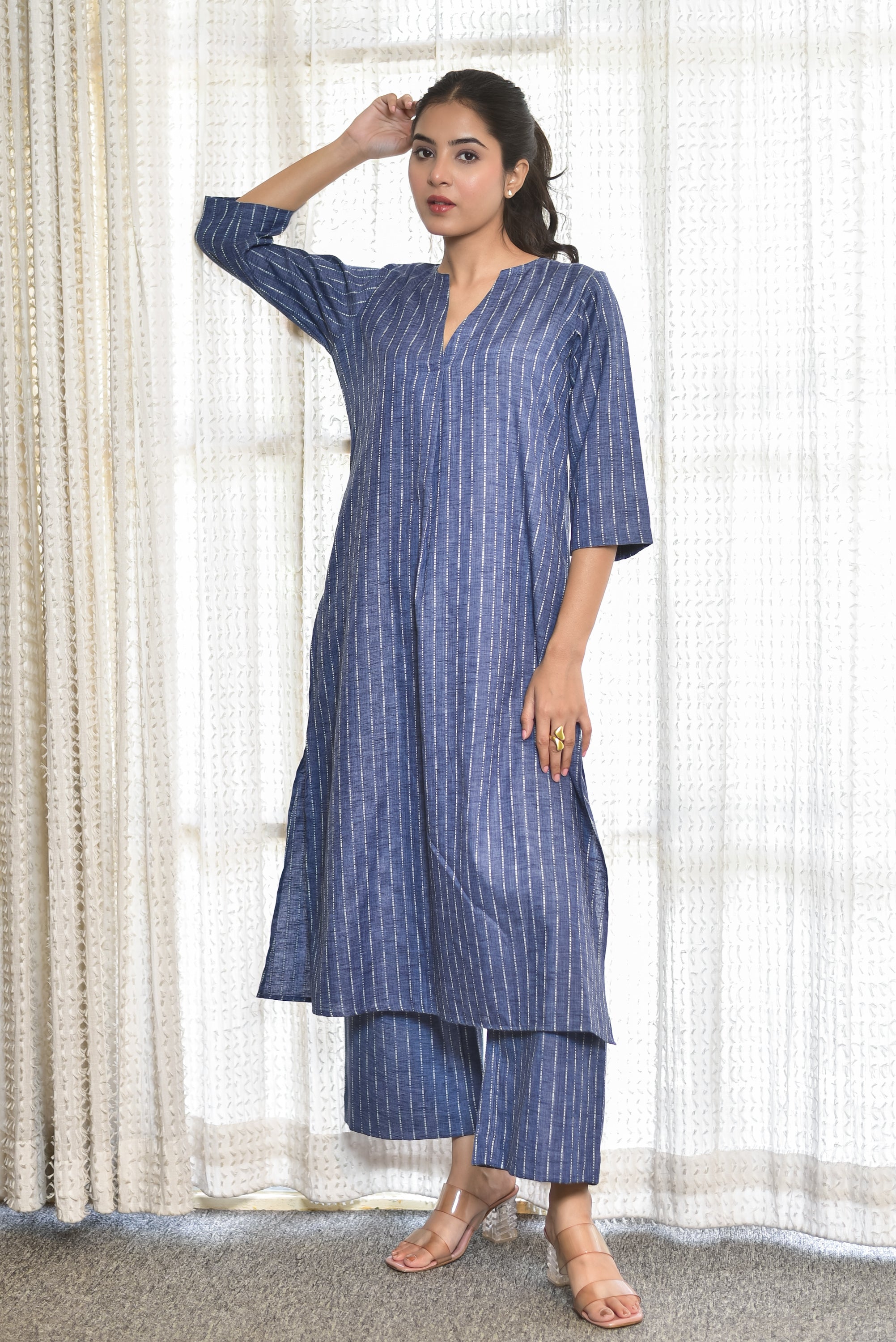 Blended Cotton Jacquard Co-ord Set