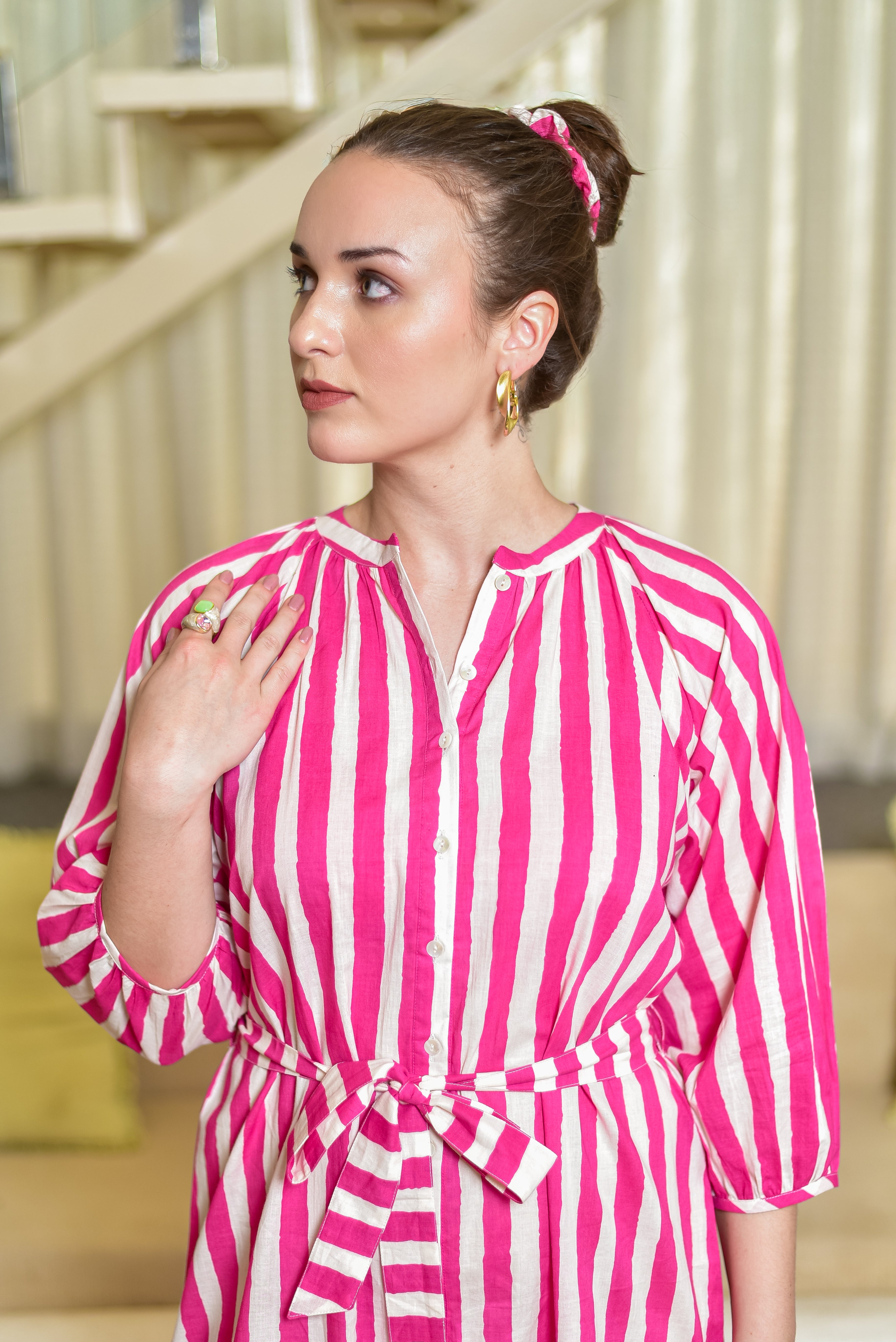 Vibrant Stripe Maxi Dress
