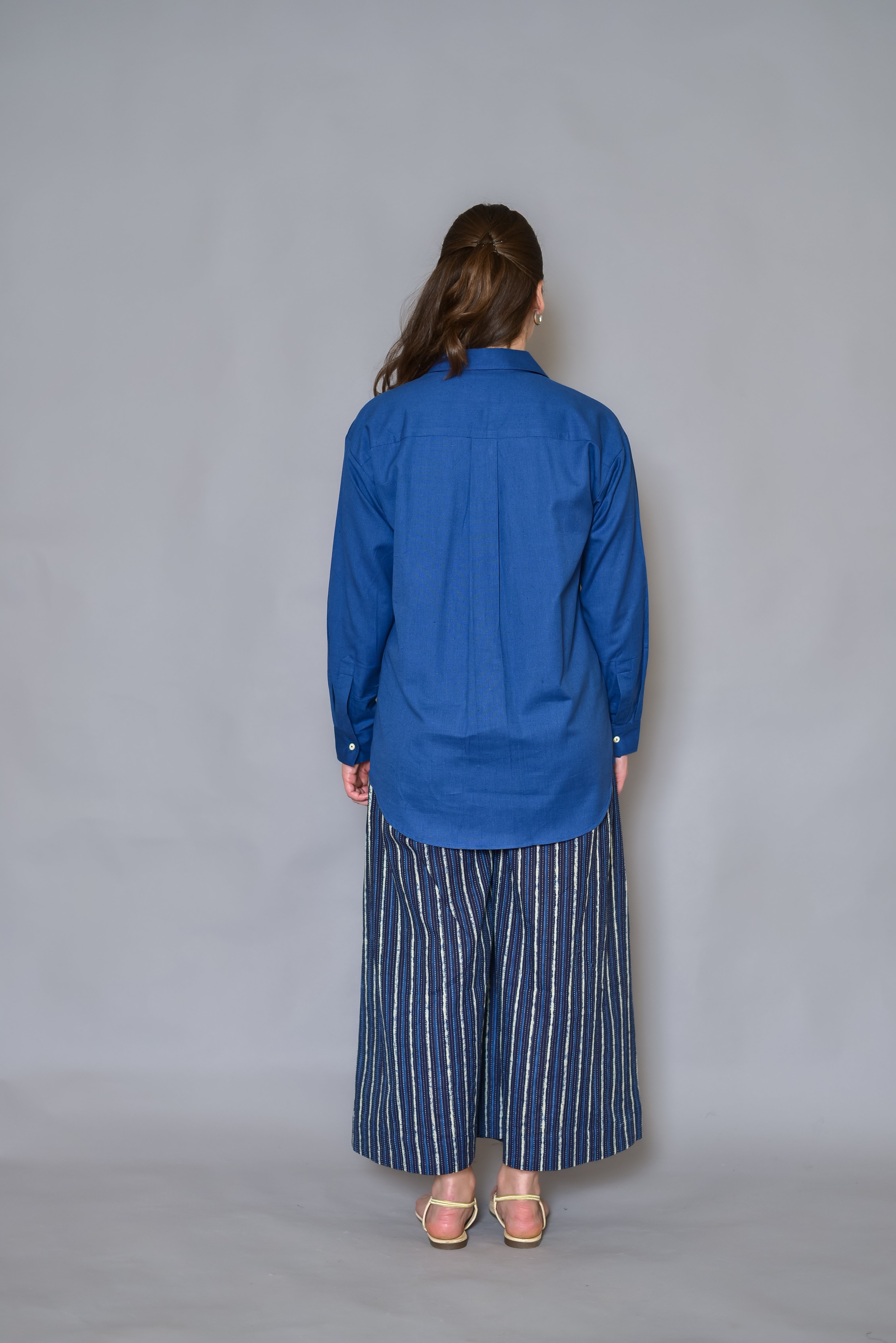 Formal Indigo Cotton Shirt
