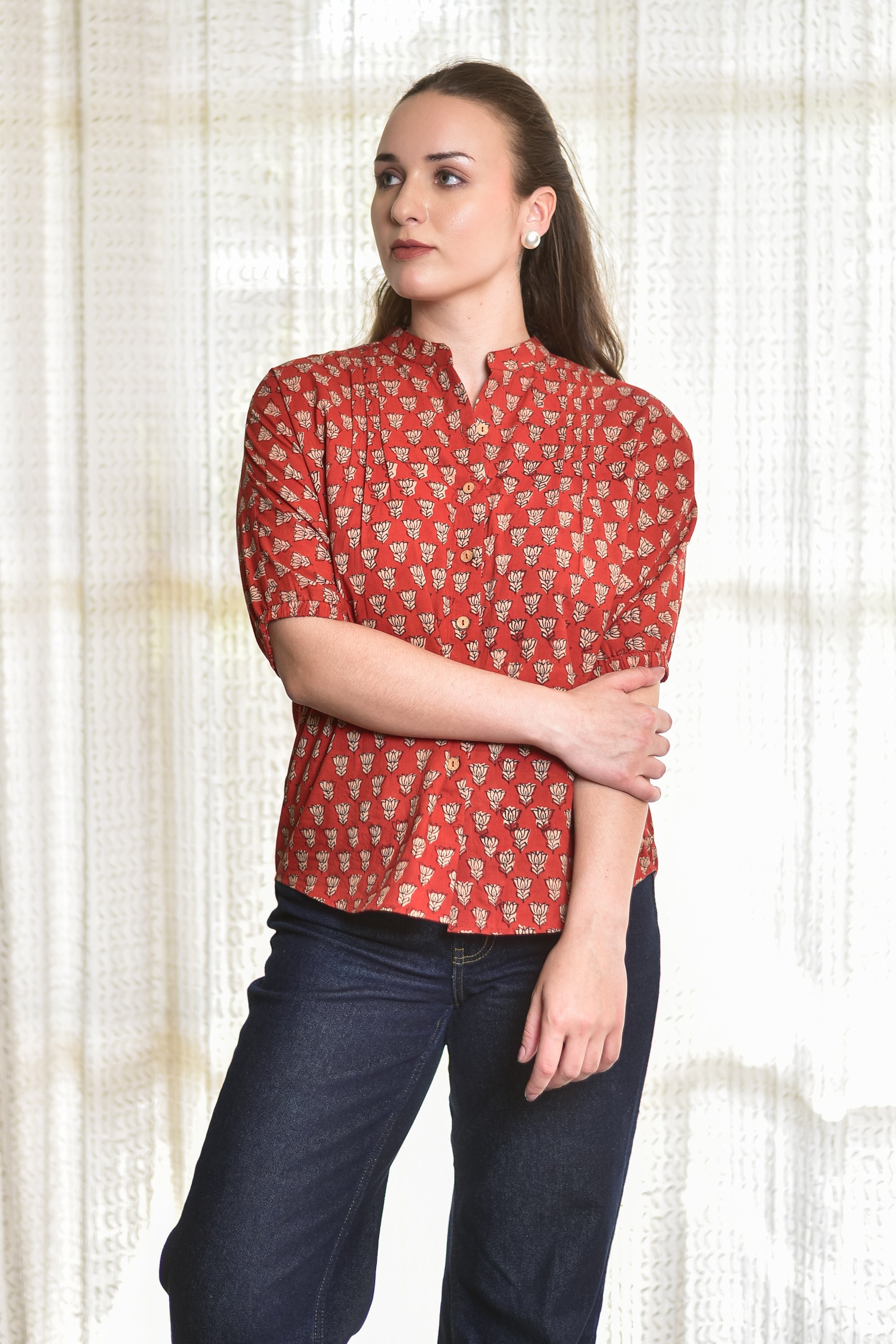 Block Print Kaftan Top