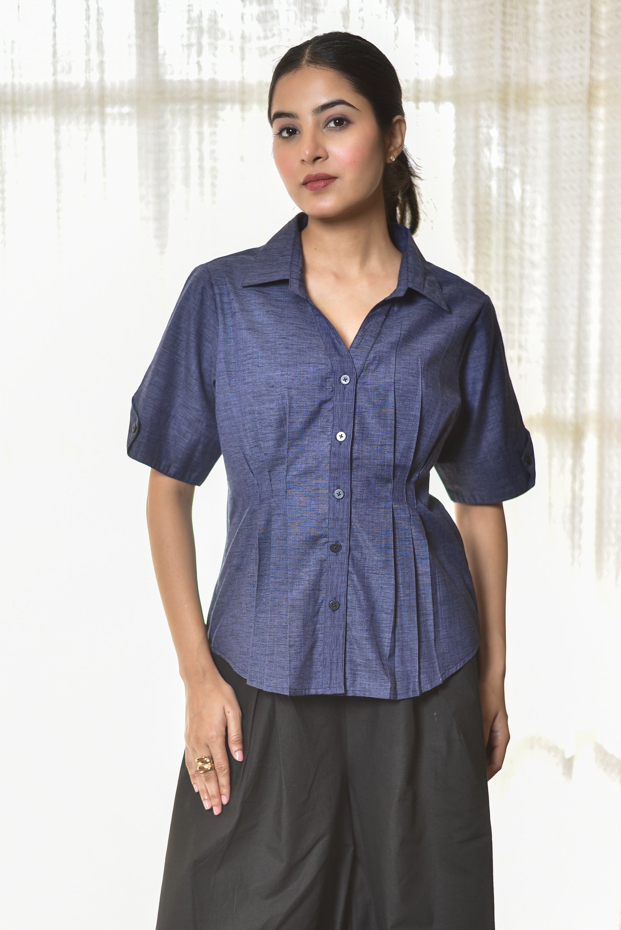 The Cinched Waist Denim Shirt
