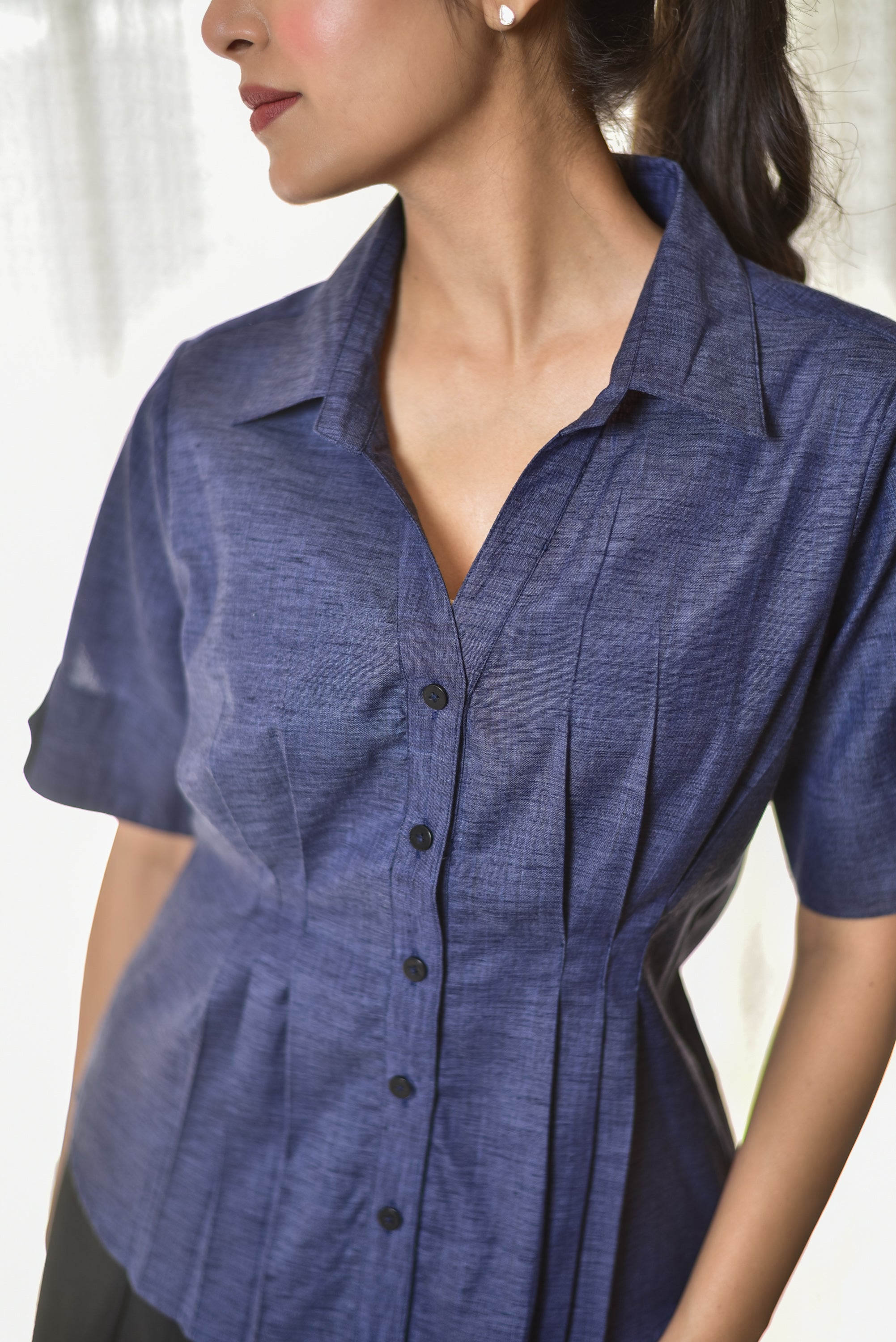 The Cinched Waist Denim Shirt