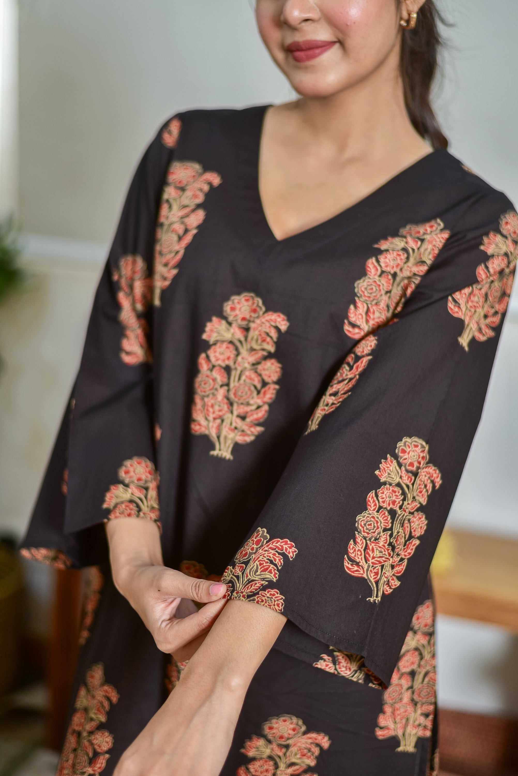 Everyday Classic Boota Print Tunic (Dark Brown)
