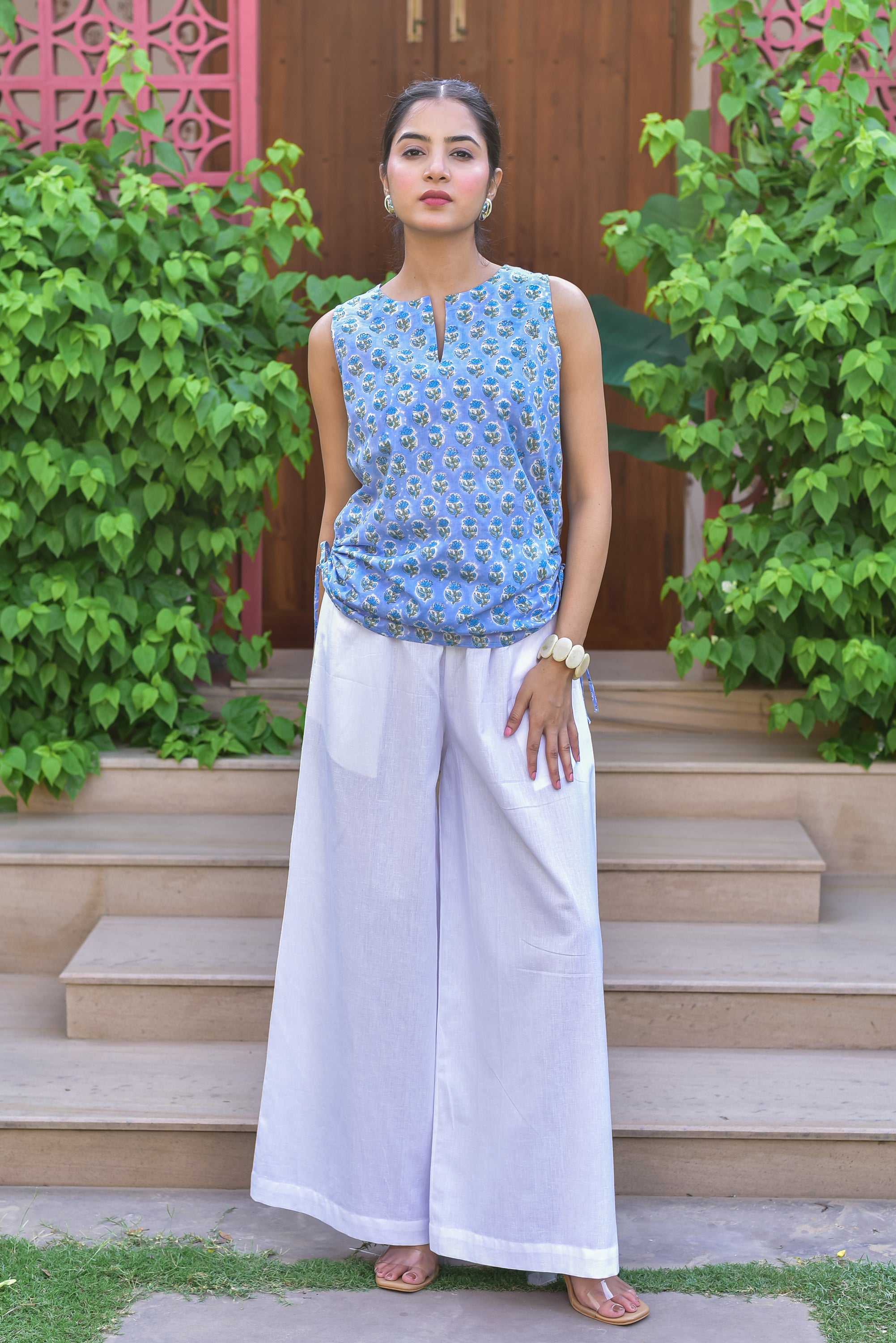 Everyday White Wide-Leg Palazzos